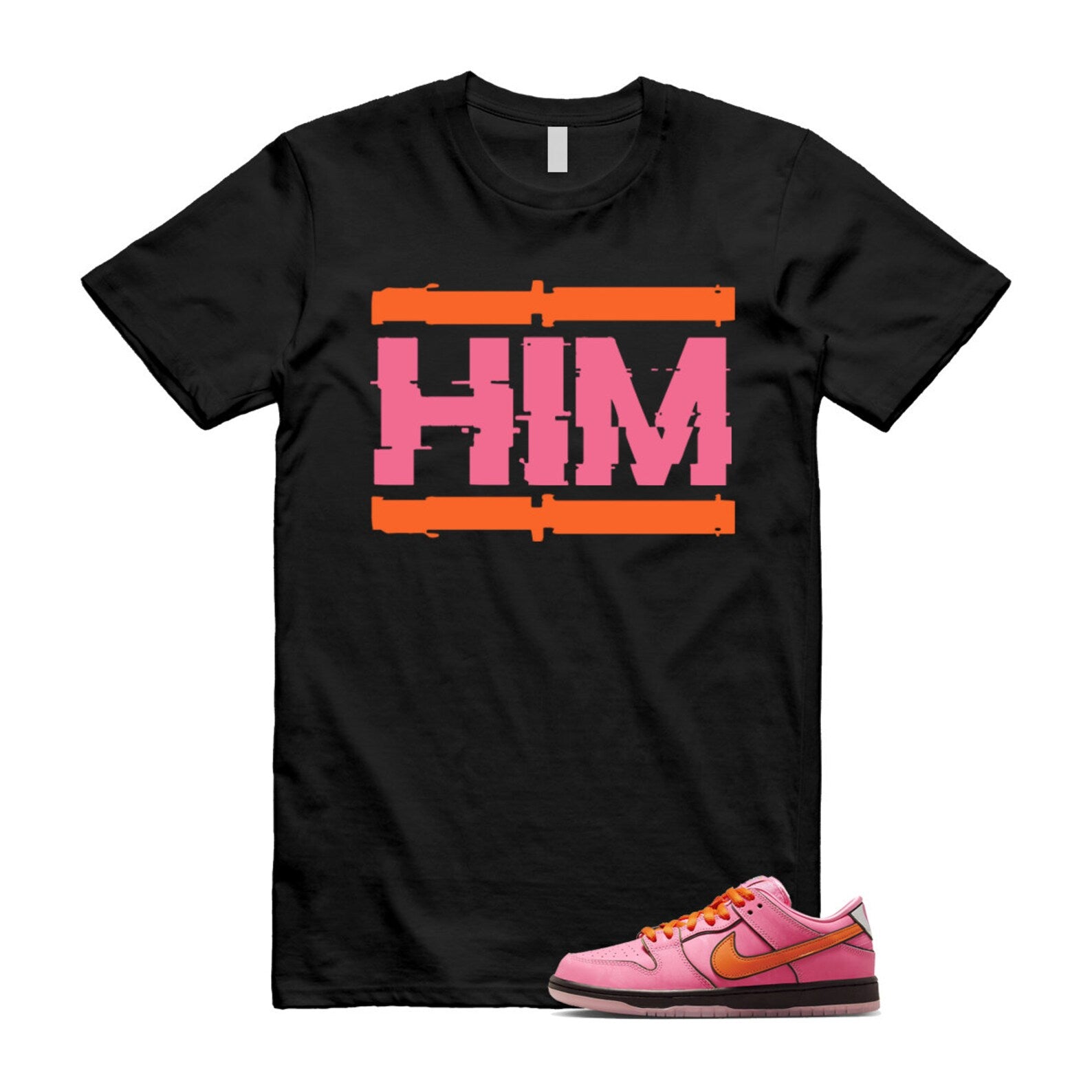 Dunk Blossom The Power Girls Lotus Pink Digital Medium Soft Black T Shirt Match HIM ,FD2631-600 T-Shirt, Sneaker Match Tee