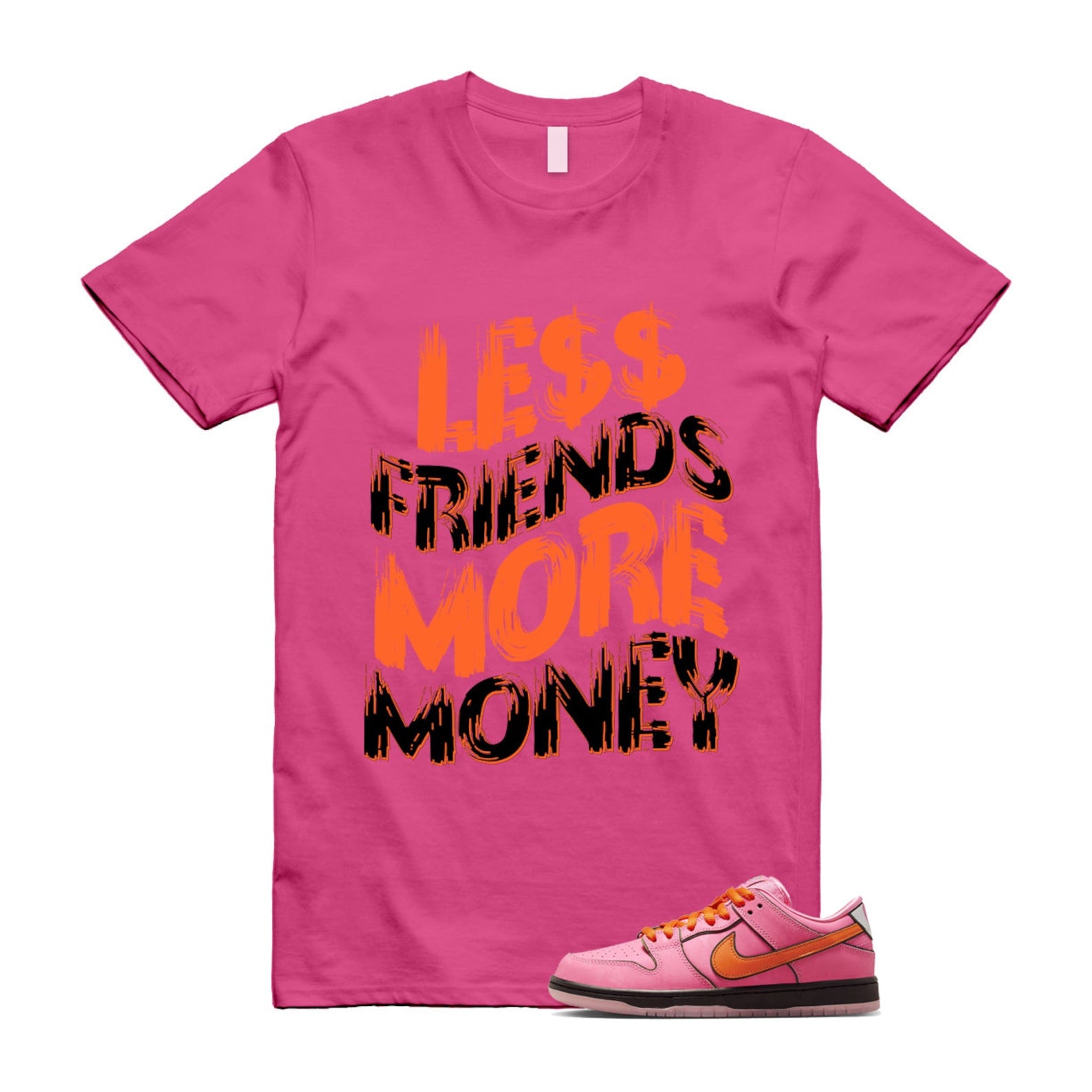 Dunk Blossom The Power Girls Lotus Pink Digital Medium Soft Black T Shirt Match LF ,FD2631-600 T-Shirt, Sneaker Match Tee