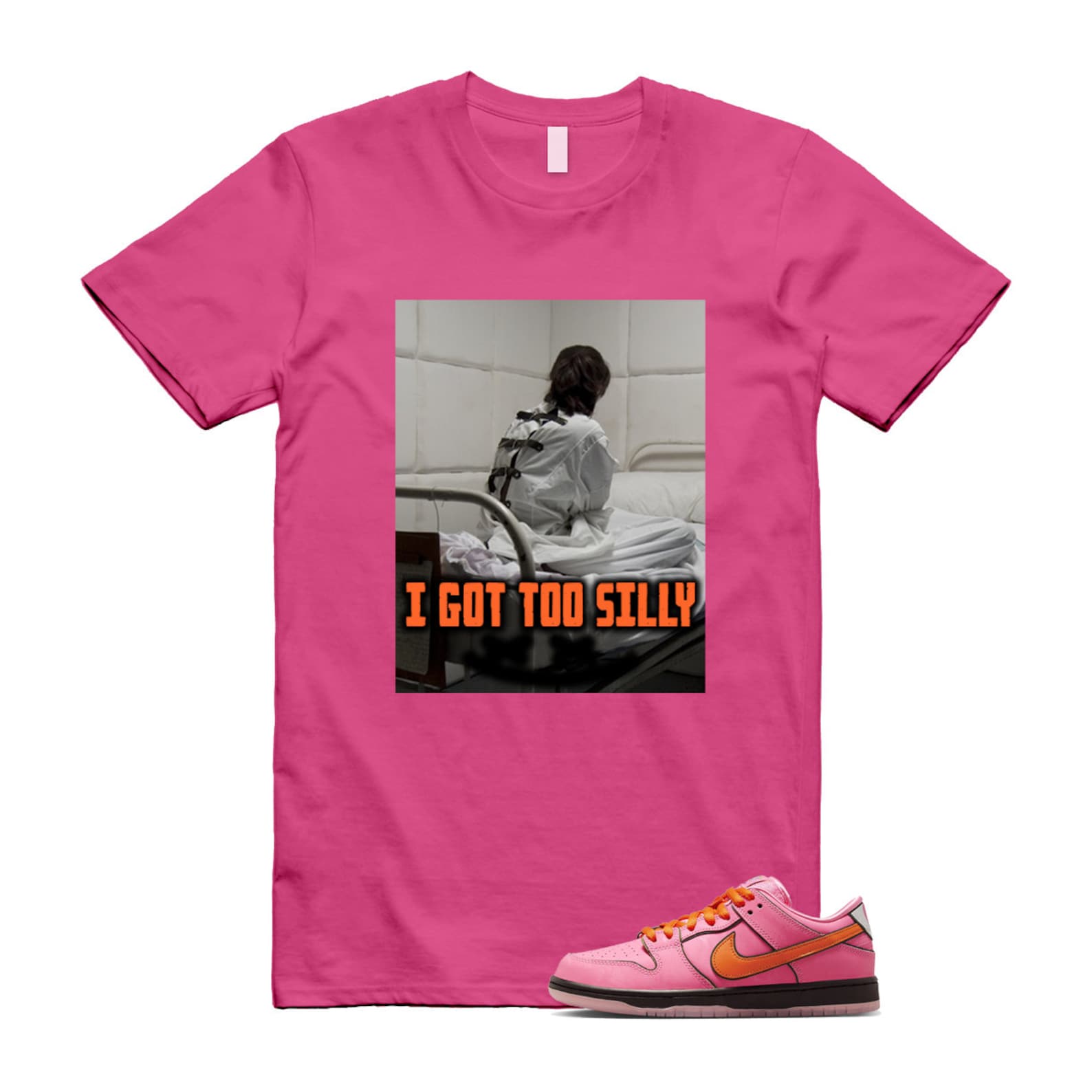 Dunk Blossom The Power Girls Lotus Pink Digital Medium Soft Black T Shirt Match SILLY ,FD2631-600 T-Shirt, Sneaker Match Tee