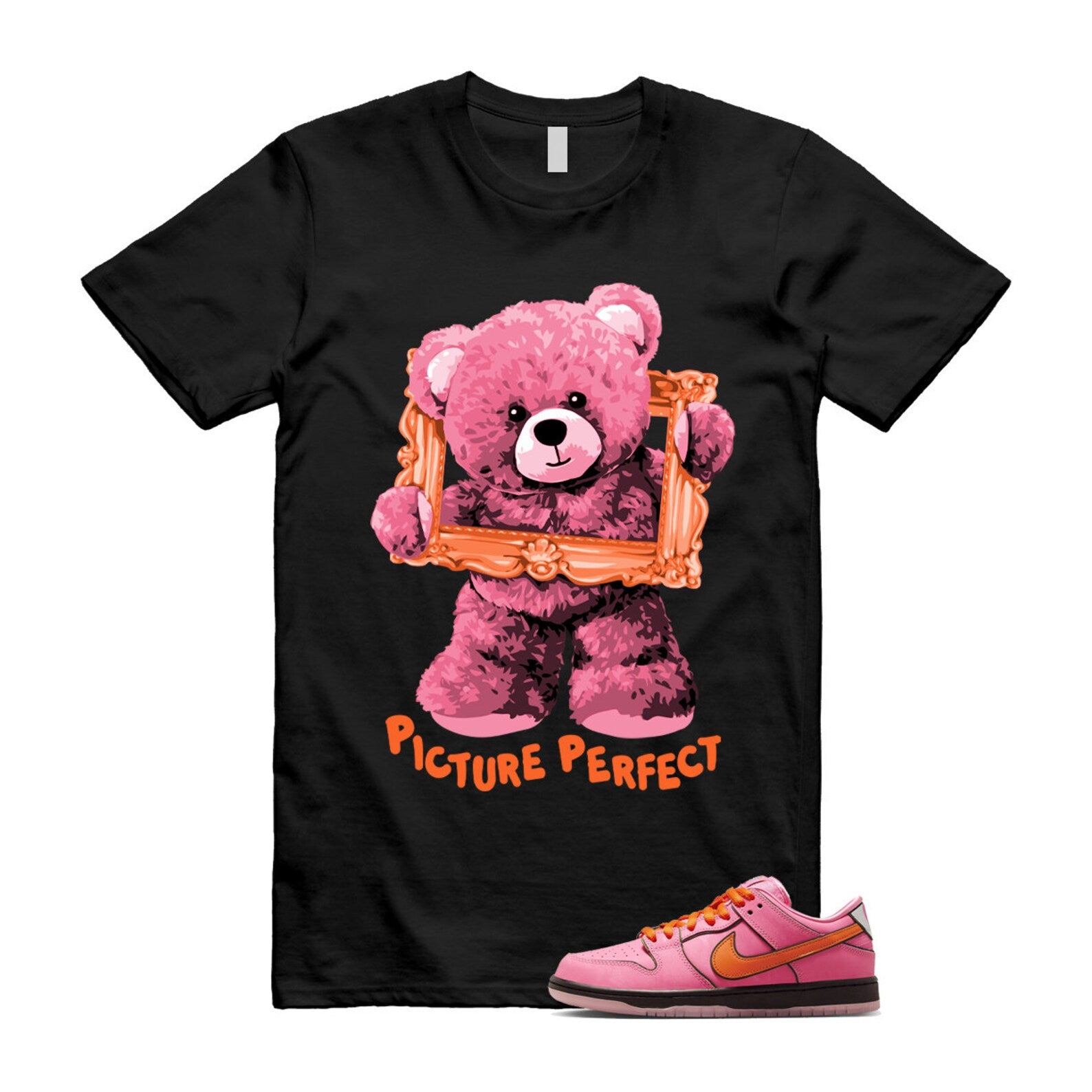 Dunk Blossom The Power Girls Lotus Pink Digital Medium Soft Black T Shirt Match PIC ,FD2631-600 T-Shirt, Sneaker Match Tee