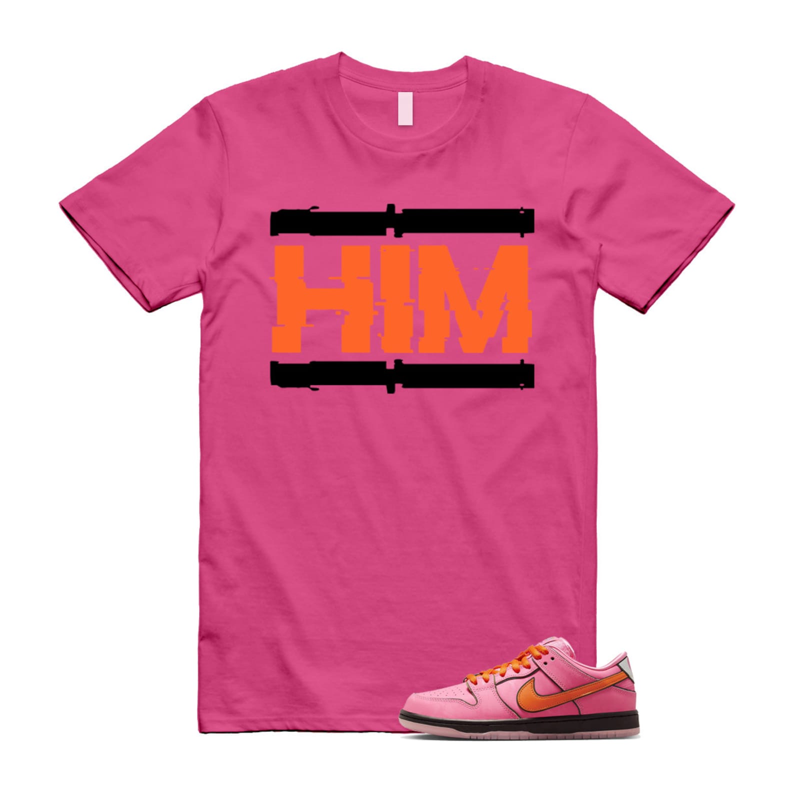 Dunk Blossom The Power Girls Lotus Pink Digital Medium Soft Black T Shirt Match HIM ,FD2631-600 T-Shirt, Sneaker Match Tee