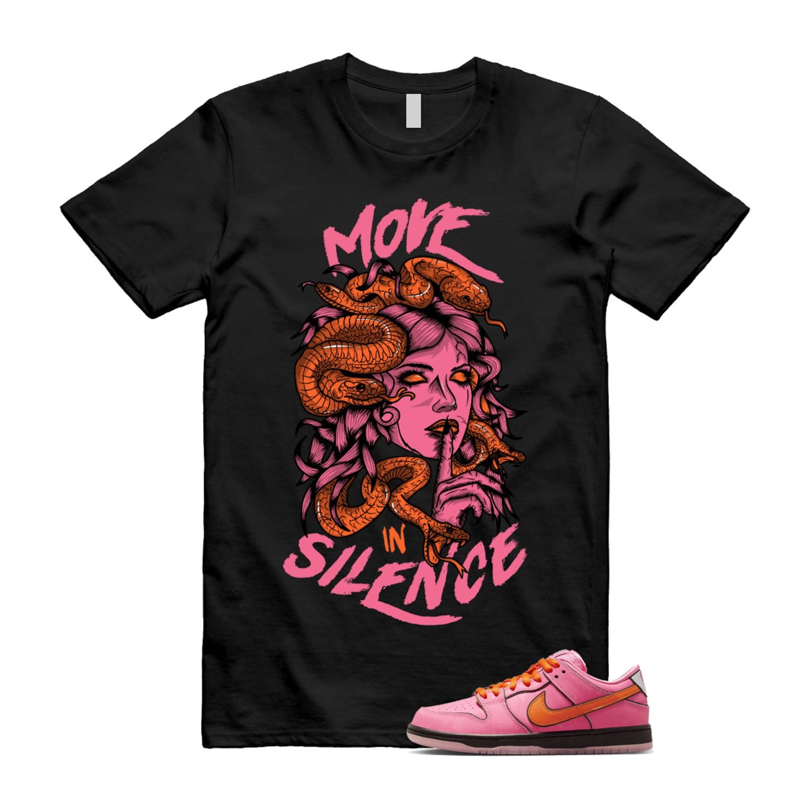 Dunk Blossom The Power Girls Lotus Pink Digital Medium Soft Black T Shirt Match MIS ,FD2631-600 T-Shirt, Sneaker Match Tee