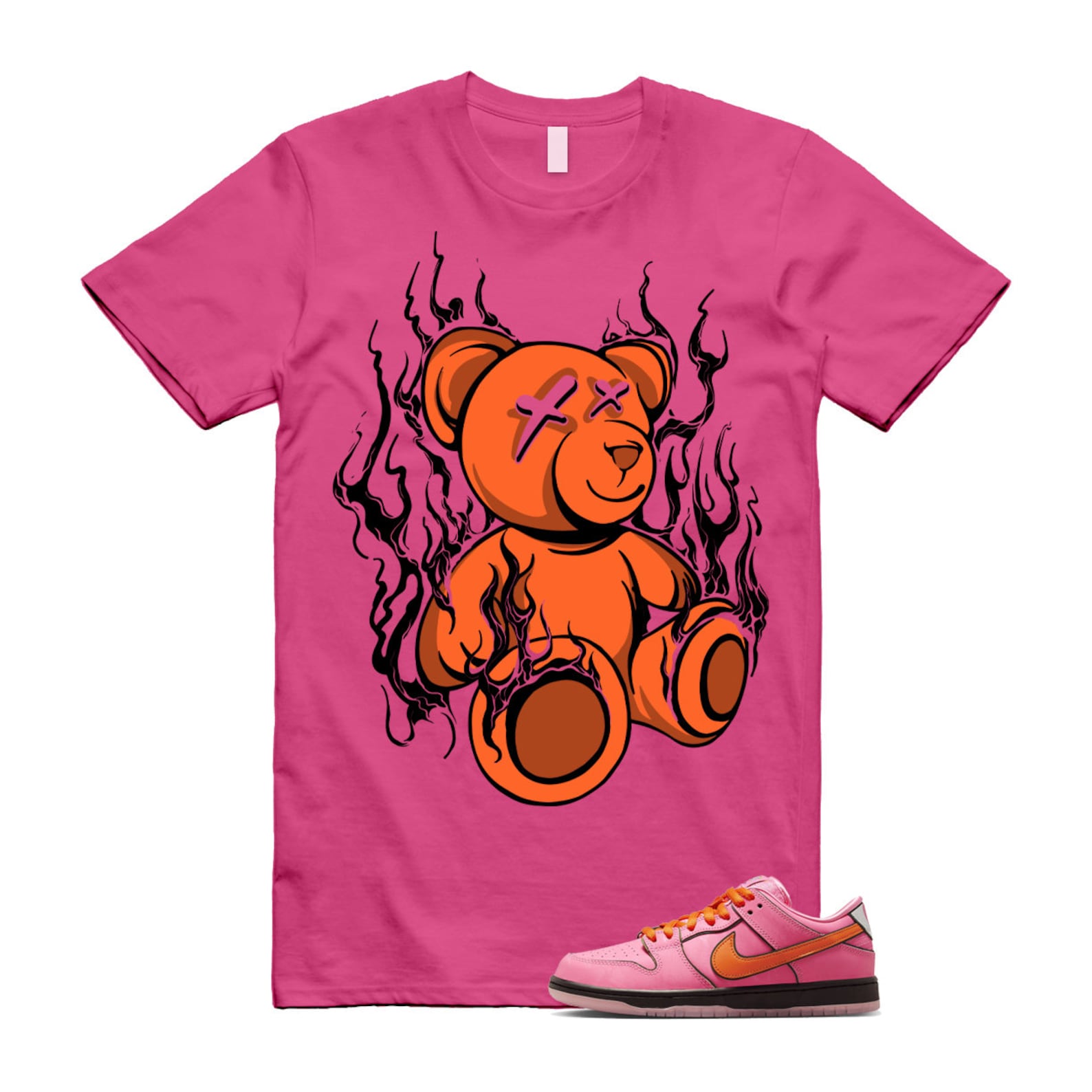 Dunk Blossom The Power Girls Lotus Pink Digital Medium Soft Black T Shirt Match LIT ,FD2631-600 T-Shirt, Sneaker Match Tee