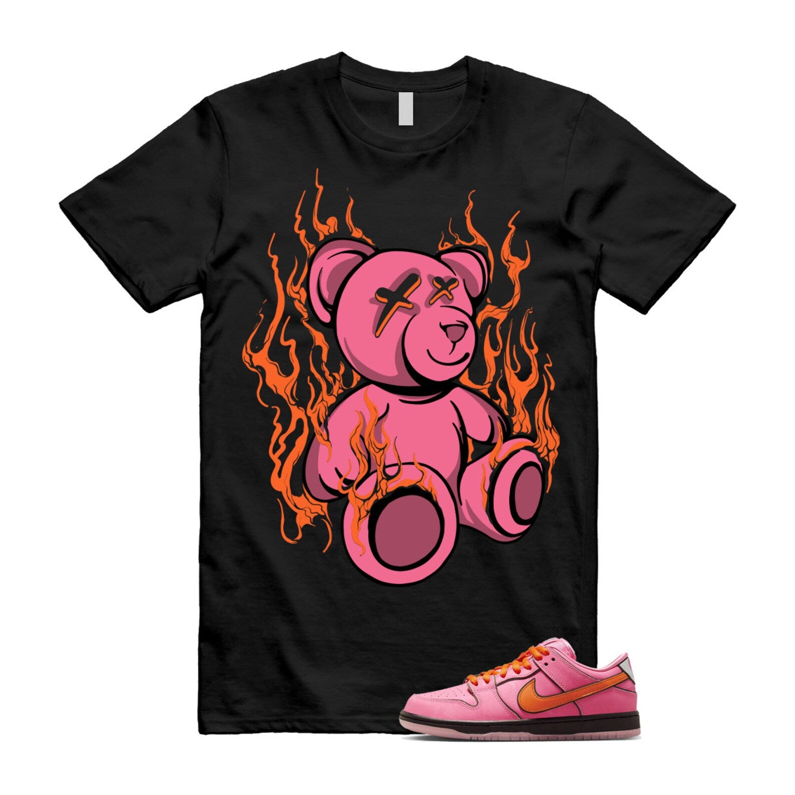 Dunk Blossom The Power Girls Lotus Pink Digital Medium Soft Black T Shirt Match LIT ,FD2631-600 T-Shirt, Sneaker Match Tee