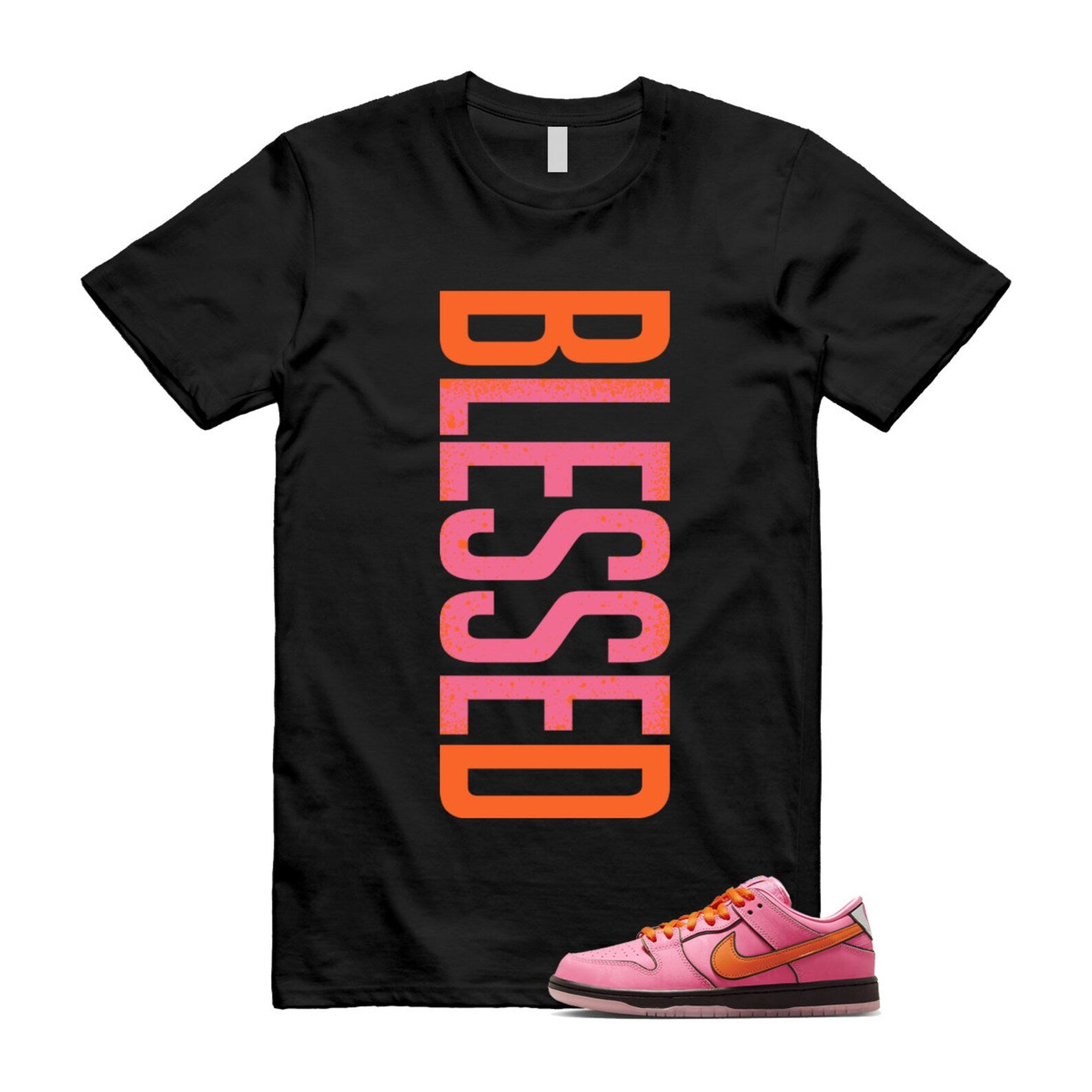 Dunk Blossom The Power Girls Lotus Pink Digital Medium Soft Black T Shirt Match VERTBLS ,FD2631-600 T-Shirt, Sneaker Match Tee