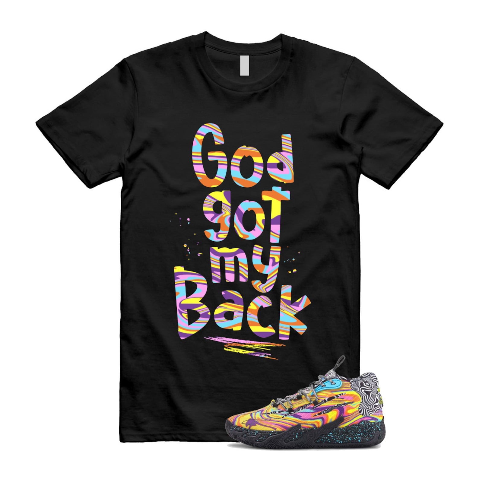 Dexter LaMelo Ball MB.03 Lab Poison Pink Fluro Orange Pes T Shirt Match GOD ,379330-01 T-Shirt, Sneaker Match Tee