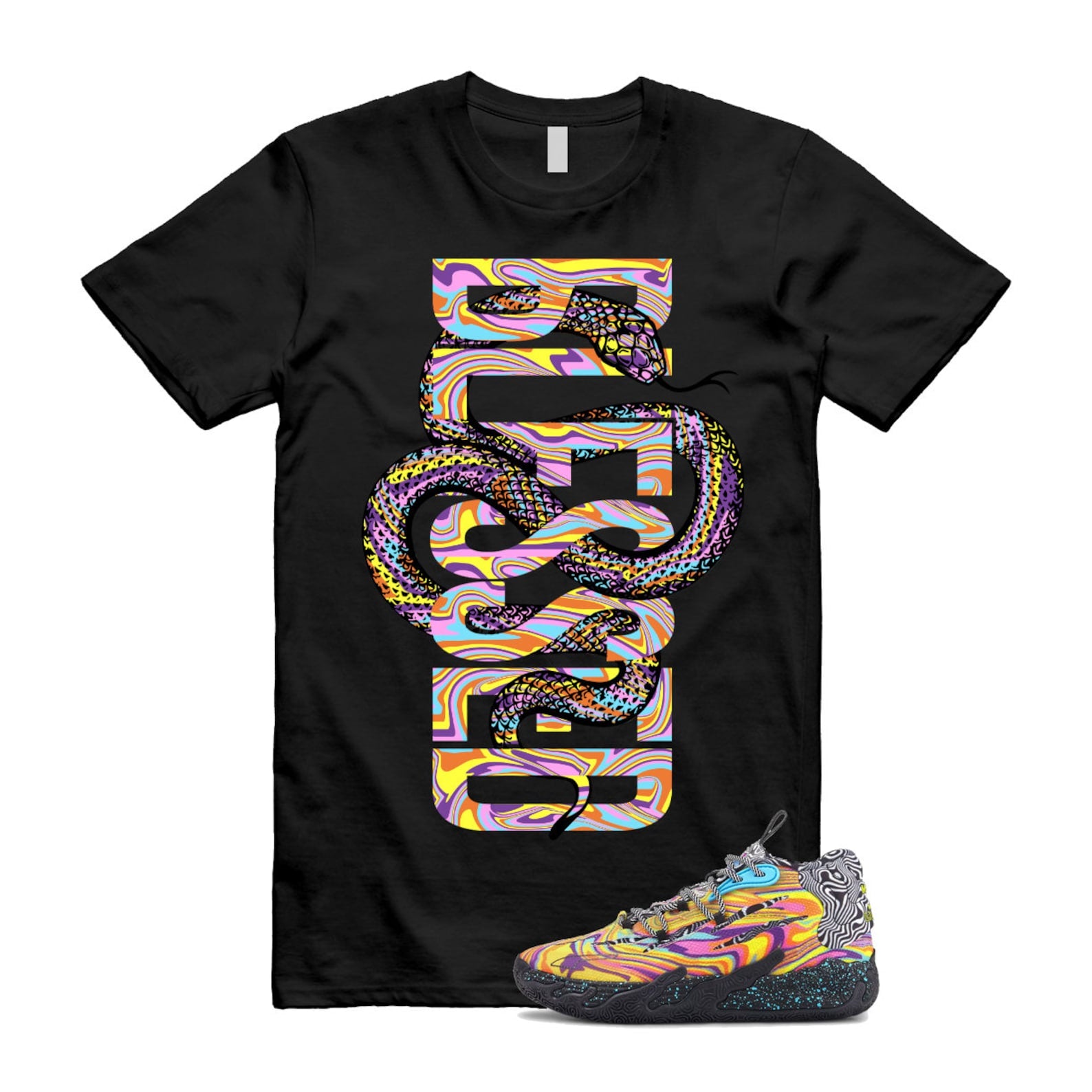 Dexter LaMelo Ball MB.03 Lab Poison Pink Fluro Orange Pes T Shirt Match SNAKEBLS ,379330-01 T-Shirt, Sneaker Match Tee