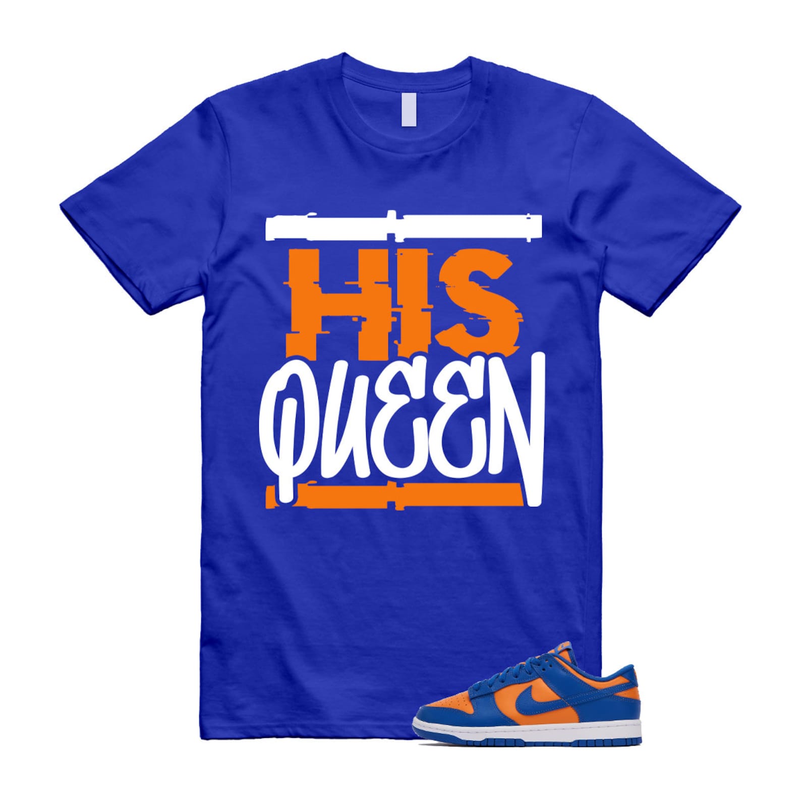 Dunk Knicks Team Royal Blue Orange Low Bright Ceramic T Shirt Match HQ ,DV0833-800 T-Shirt, Sneaker Match Tee