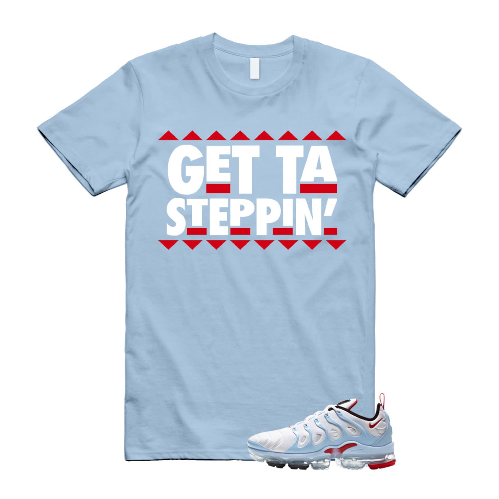 VaporMax Chicago University Red Air Plus White Psychic Blue T Shirt Match GET ,CW6974-100 T-Shirt, Sneaker Match Tee