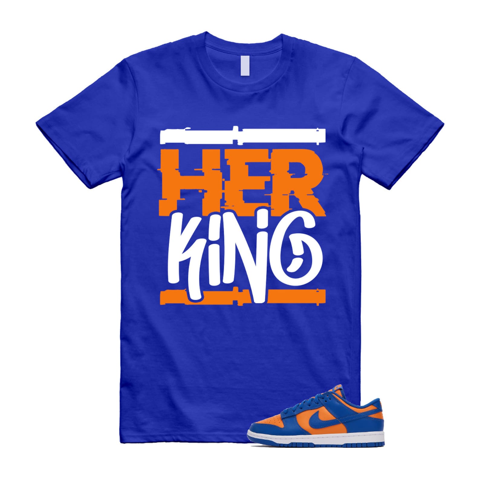 Dunk Knicks Team Royal Blue Orange Low Bright Ceramic T Shirt Match HK ,DV0833-800 T-Shirt, Sneaker Match Tee