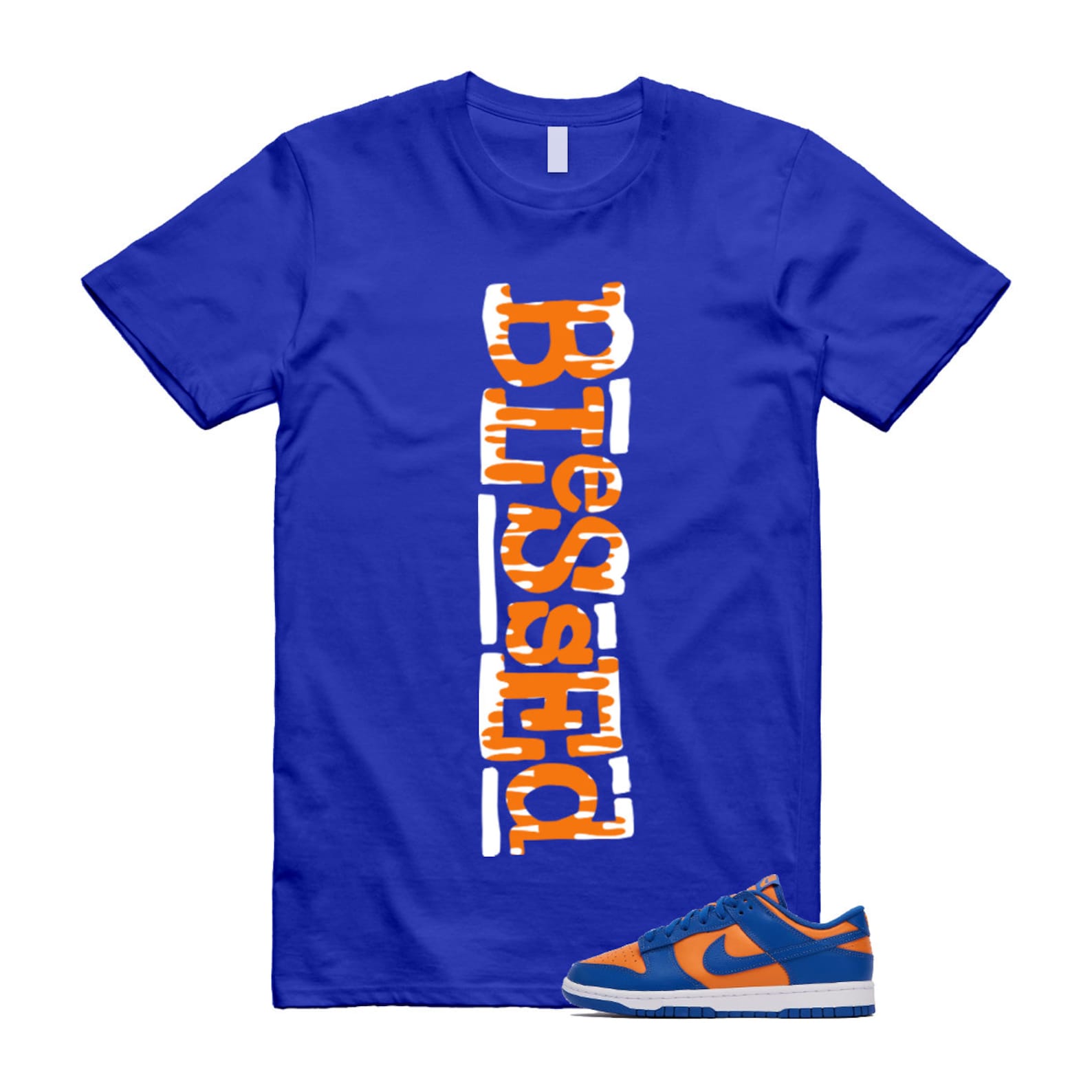 Dunk Knicks Team Royal Blue Orange Low Bright Ceramic T Shirt Match B2 ,DV0833-800 T-Shirt, Sneaker Match Tee