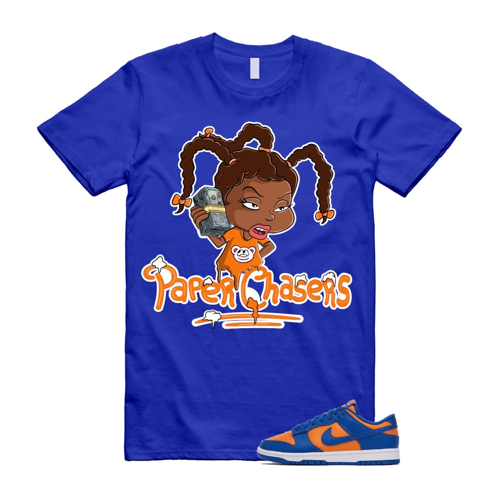 Dunk Knicks Team Royal Blue Orange Low Bright Ceramic T Shirt Match PC ,DV0833-800 T-Shirt, Sneaker Match Tee