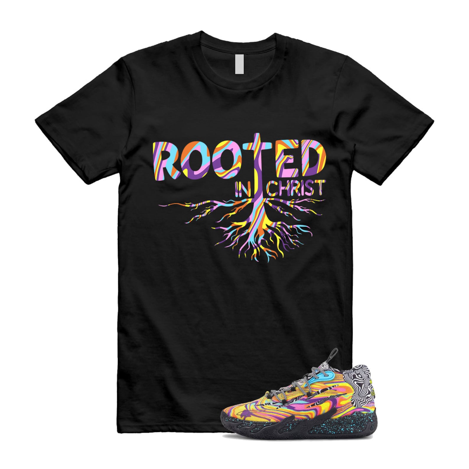 Dexter LaMelo Ball MB.03 Lab Poison Pink Fluro Orange Pes T Shirt Match ROOTED ,379330-01 T-Shirt, Sneaker Match Tee