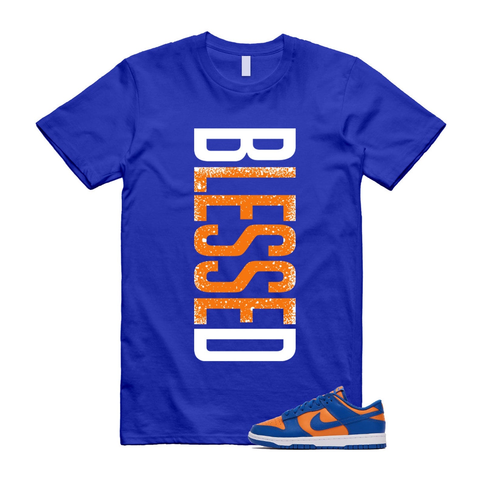 Dunk Knicks Team Royal Blue Orange Low Bright Ceramic T Shirt Match VERTBLS ,DV0833-800 T-Shirt, Sneaker Match Tee