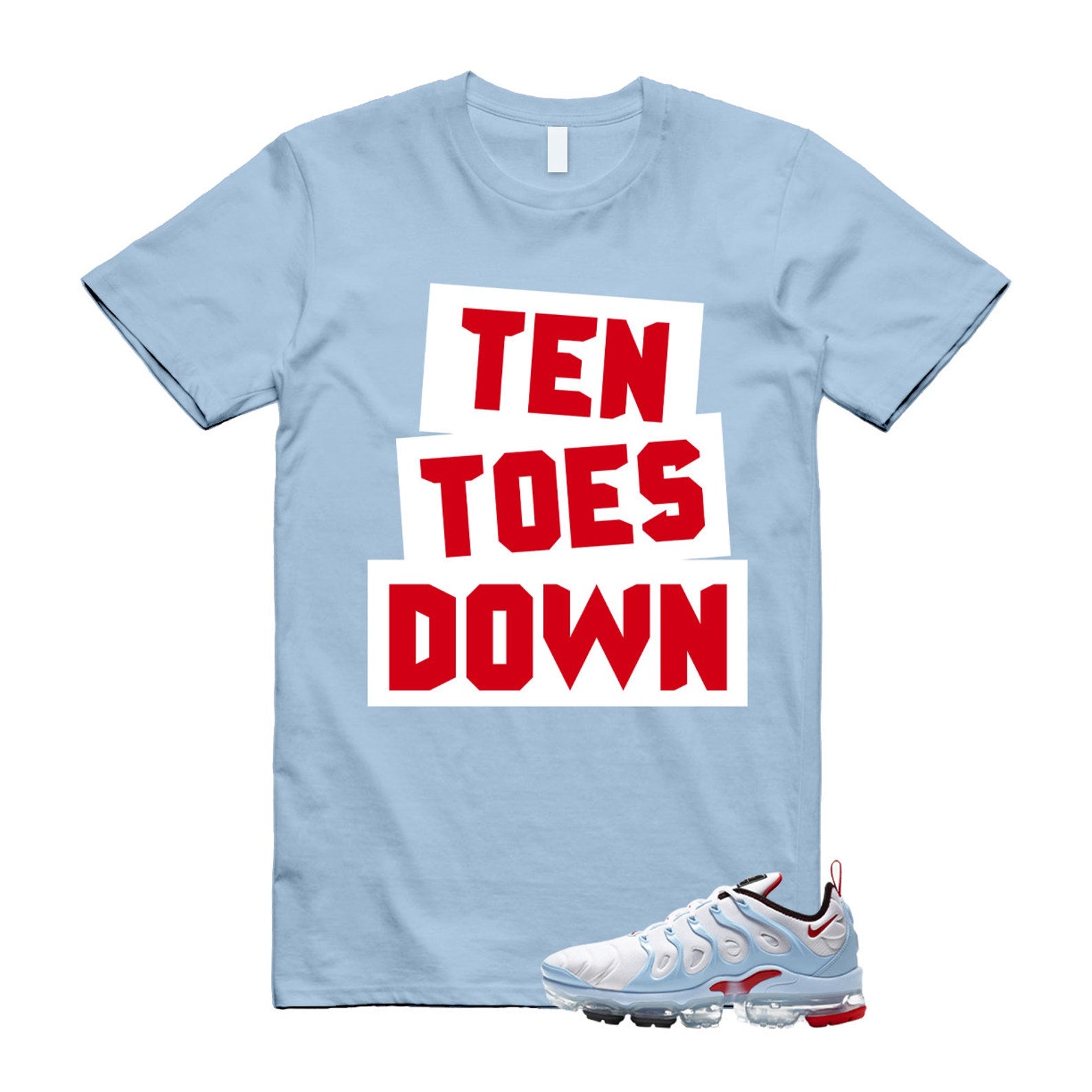VaporMax Chicago University Red Psychic Blue White Air Plus T Shirt Match TTD ,CW6974-100 T-Shirt, Sneaker Match Tee