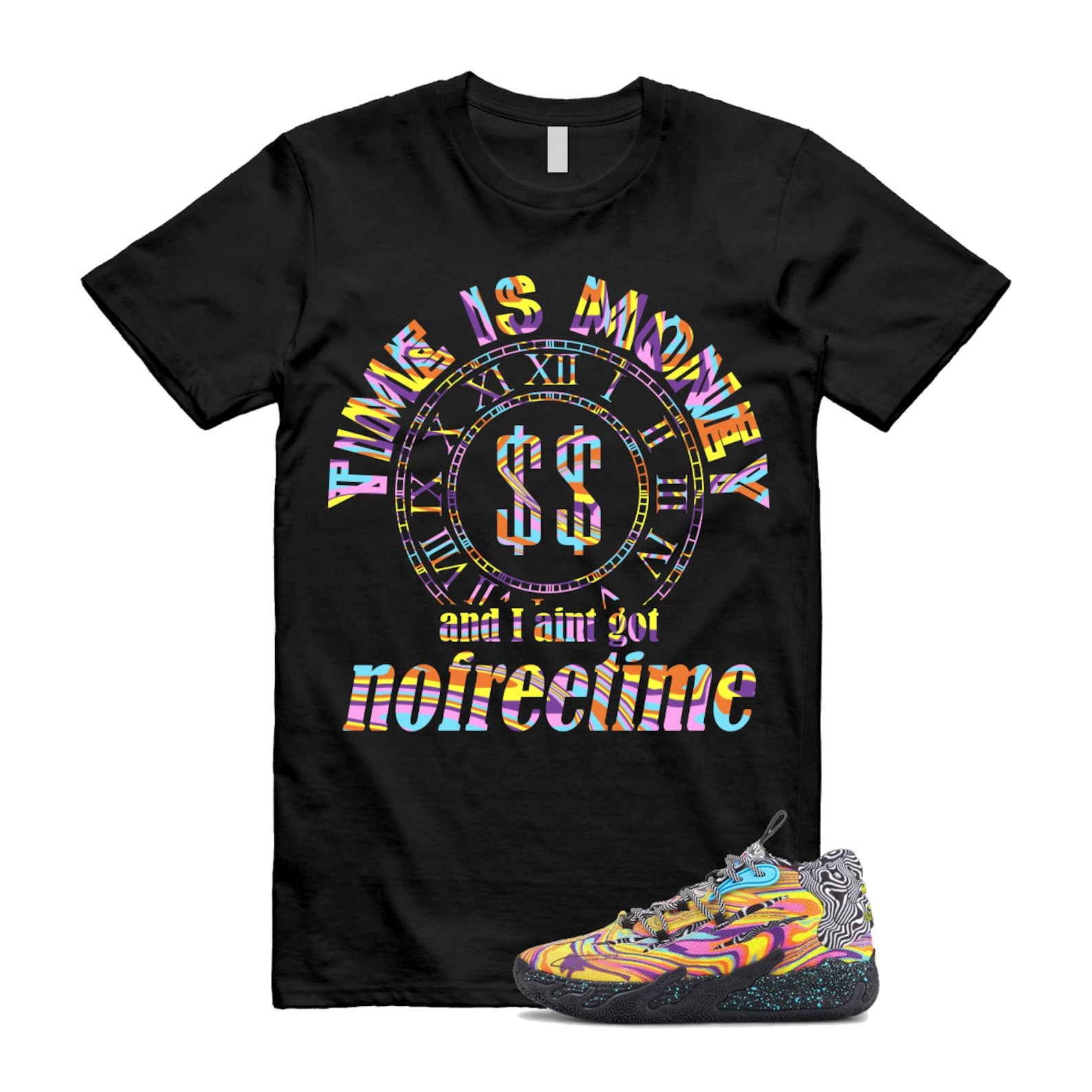 Dexter LaMelo Ball MB.03 Lab Poison Pink Fluro Orange Pes T Shirt Match FREE TIME ,379330-01 T-Shirt, Sneaker Match Tee