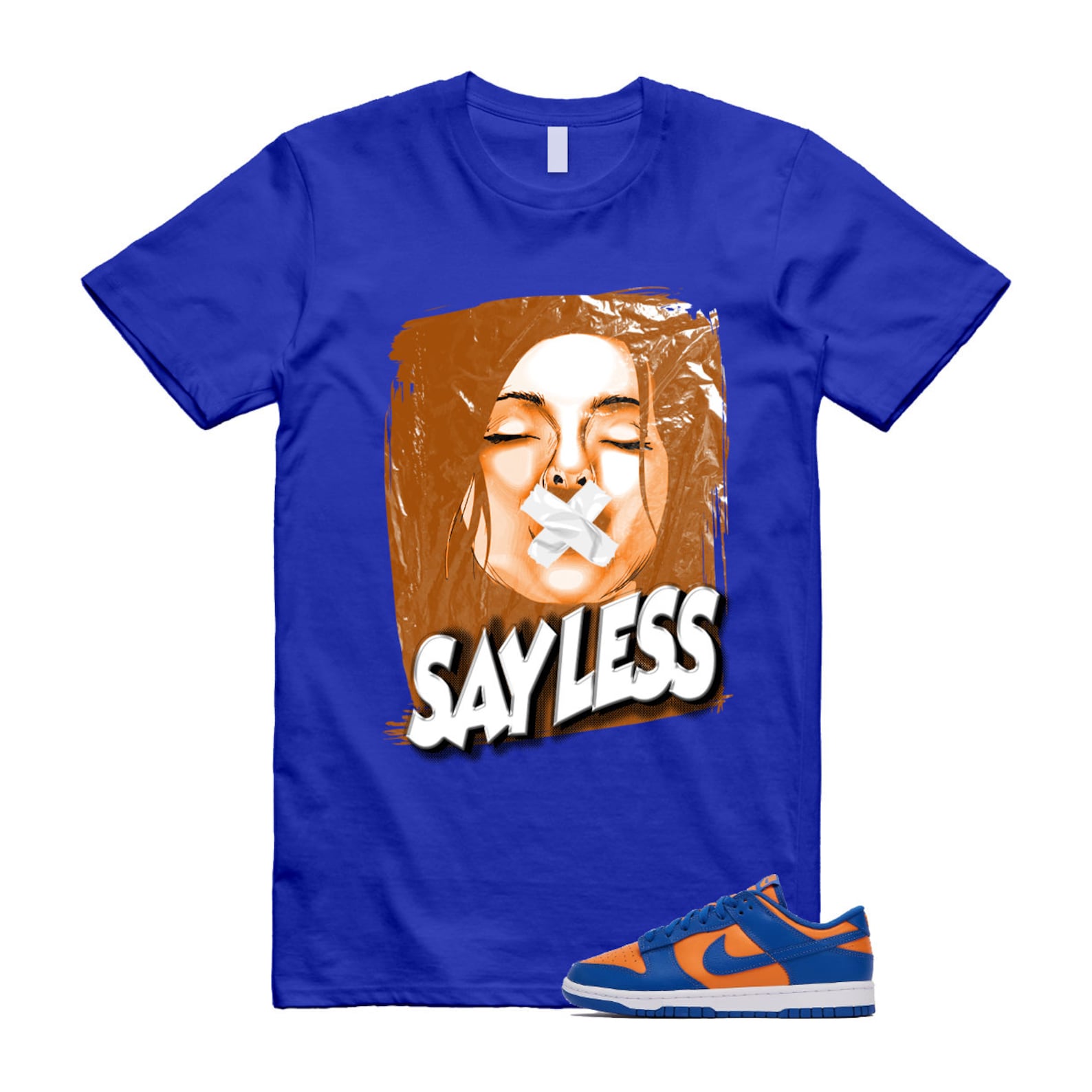 Dunk Knicks Team Royal Blue Orange Low Bright Ceramic T Shirt Match SL ,DV0833-800 T-Shirt, Sneaker Match Tee