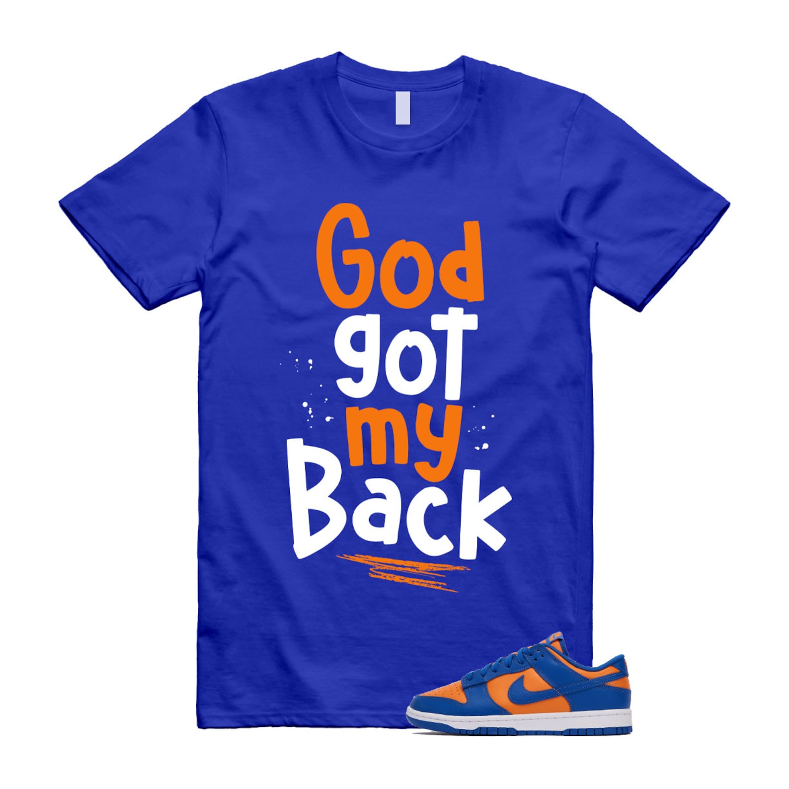 Dunk Knicks Team Royal Blue Orange Low Bright Ceramic T Shirt Match GOD ,DV0833-800 T-Shirt, Sneaker Match Tee