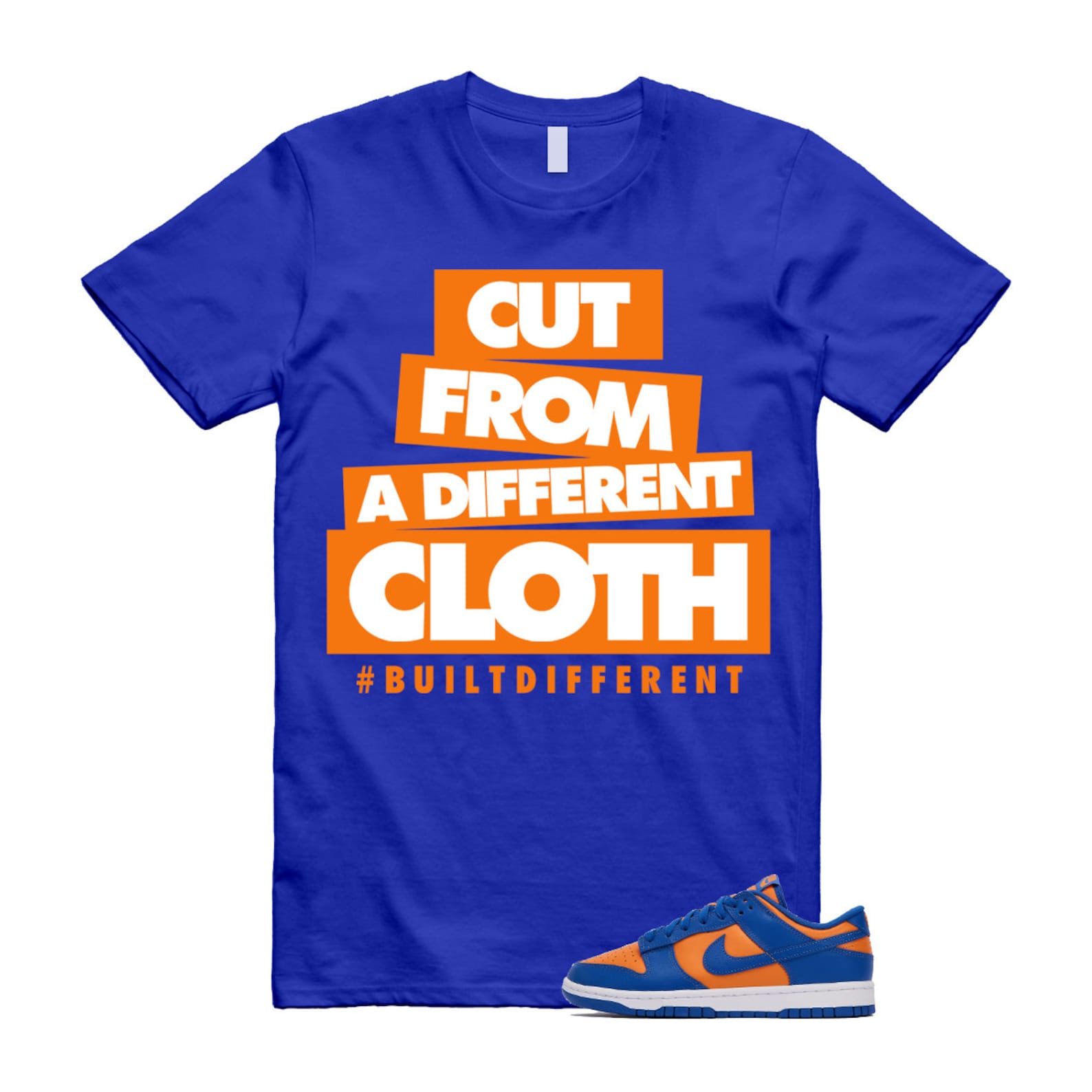 Dunk Knicks Team Royal Blue Orange Low Bright Ceramic T Shirt Match CLOTH ,DV0833-800 T-Shirt, Sneaker Match Tee