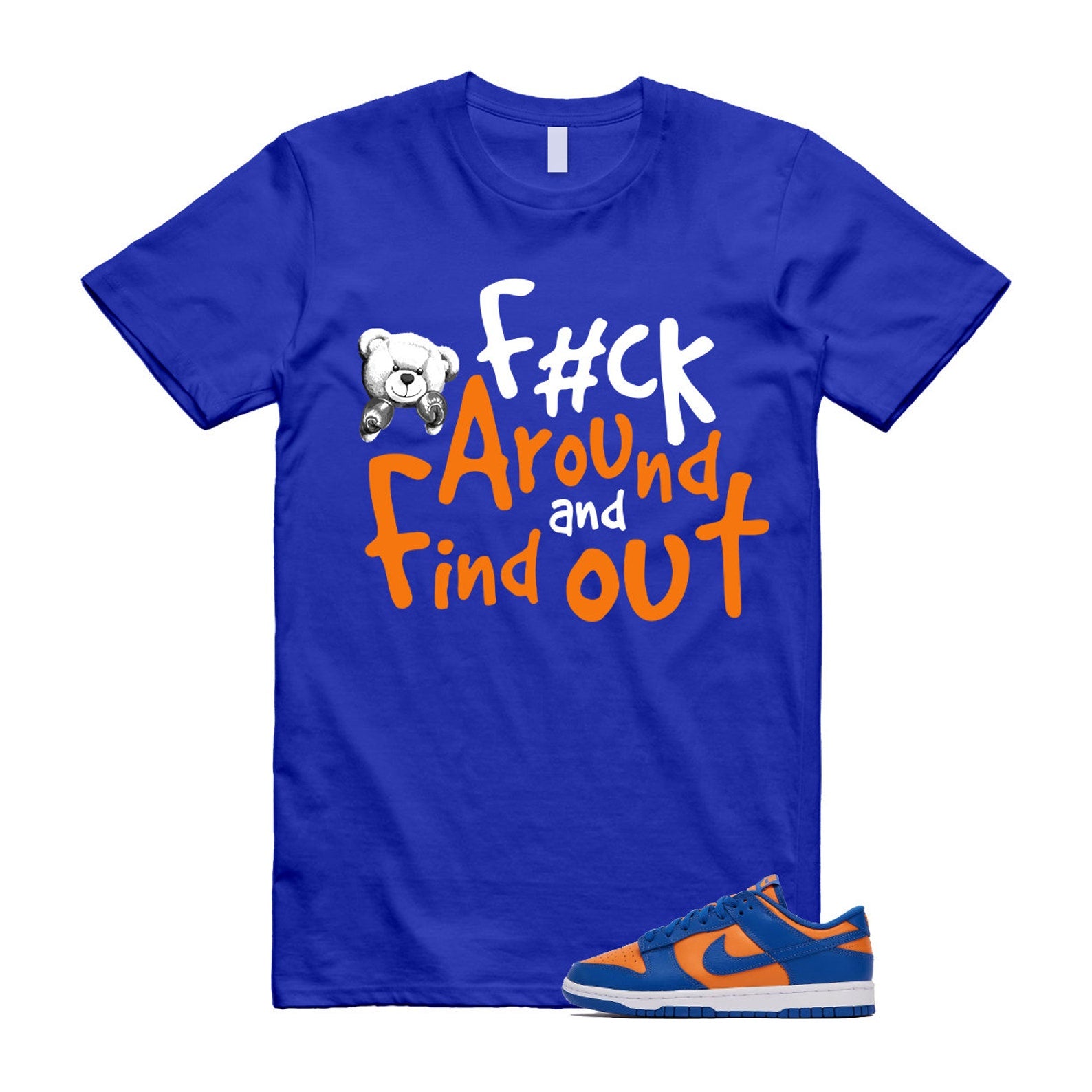 Dunk Knicks Team Royal Blue Orange Low Bright Ceramic T Shirt Match FCK ,DV0833-800 T-Shirt, Sneaker Match Tee