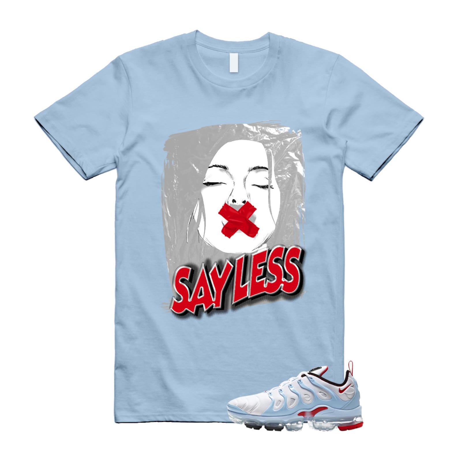 VaporMax Chicago University Red Air Plus White Psychic Blue T Shirt Match SL ,CW6974-100 T-Shirt, Sneaker Match Tee