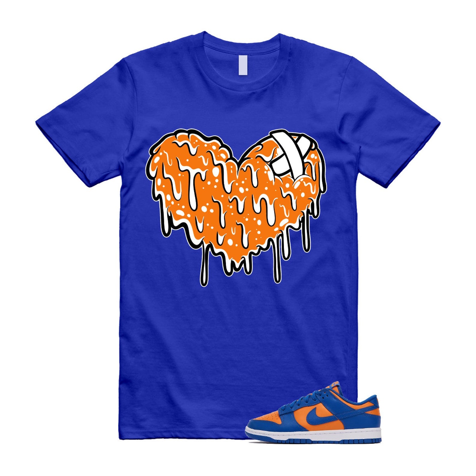 Dunk Knicks Team Royal Blue Orange Low Bright Ceramic T Shirt Match DRHRT ,DV0833-800 T-Shirt, Sneaker Match Tee