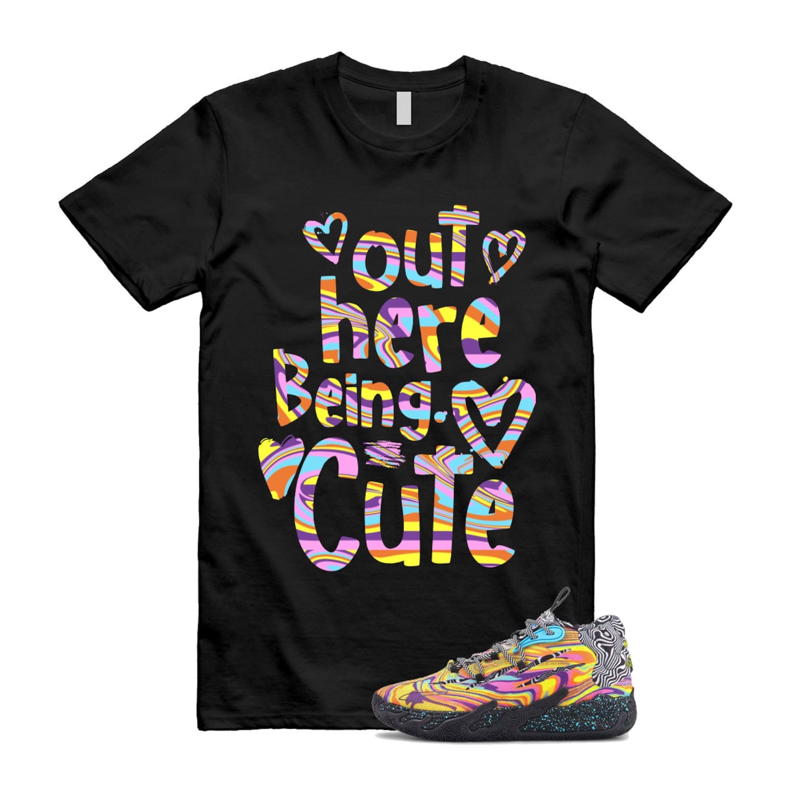 Dexter LaMelo Ball MB.03 Lab Poison Pink Fluro Orange Pes T Shirt Match Out Here Being Cute ,379330-01 T-Shirt, Sneaker Match Tee