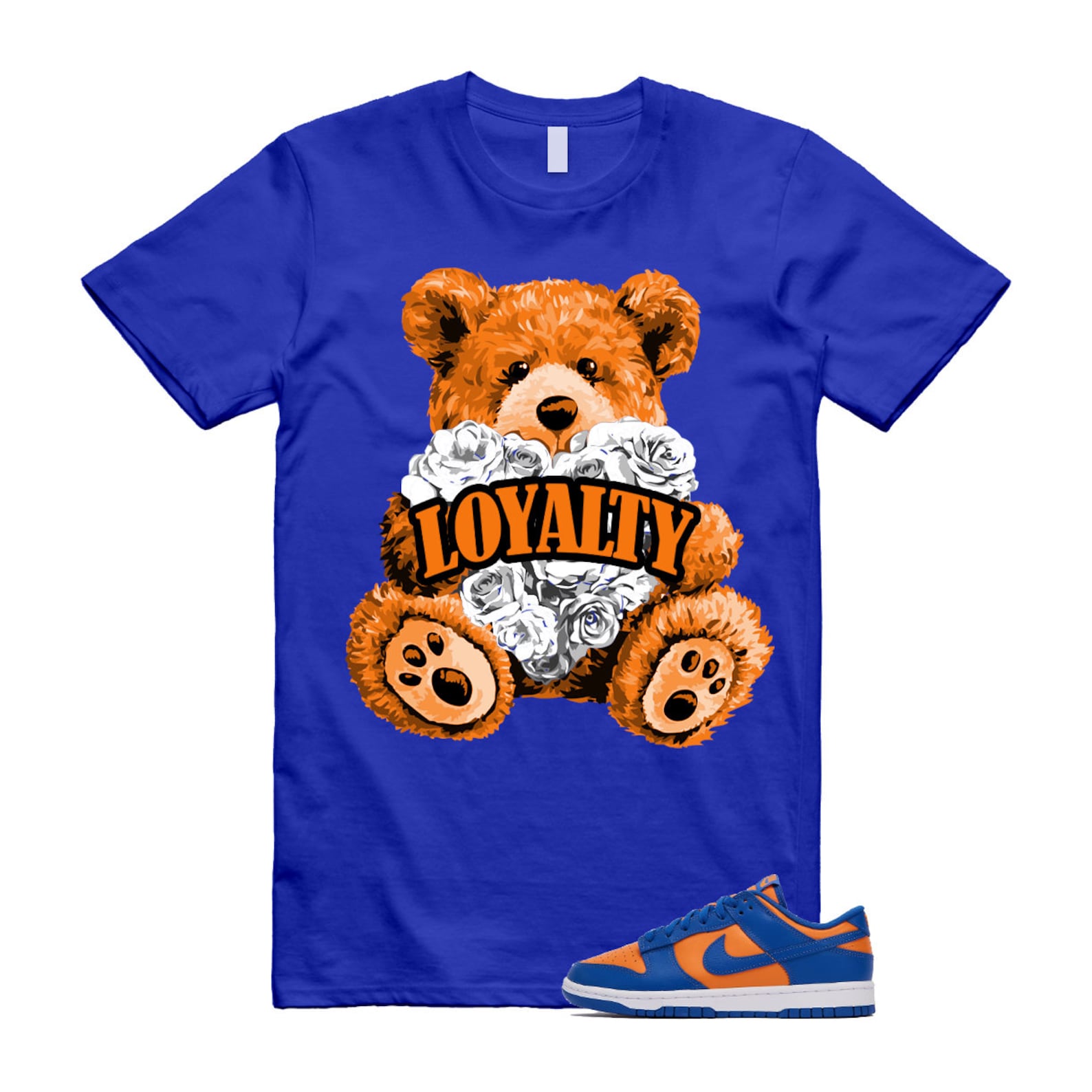 Dunk Knicks Team Royal Blue Orange Low Bright Ceramic T Shirt Match LYLTY ,DV0833-800 T-Shirt, Sneaker Match Tee