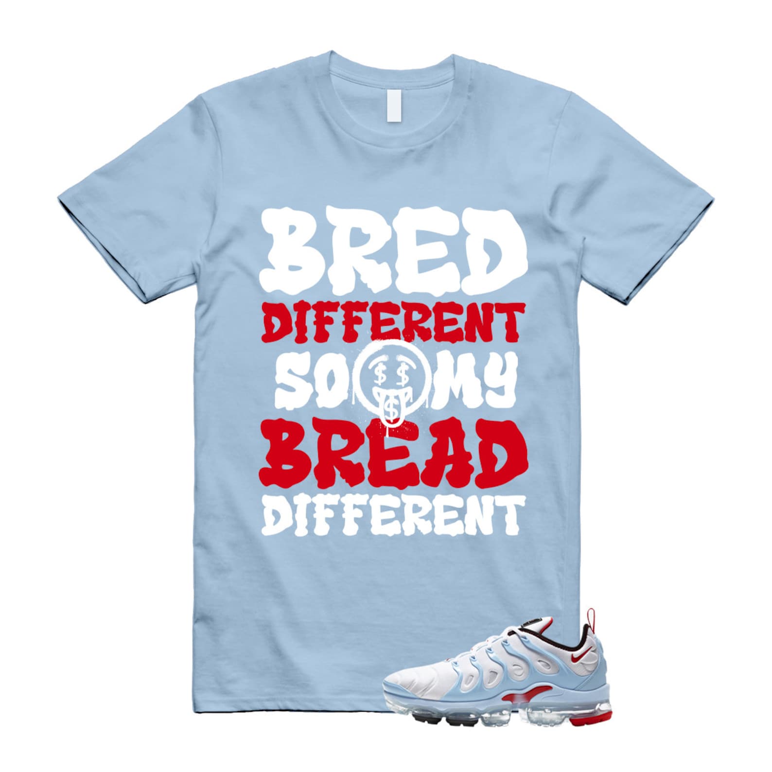 VaporMax Chicago University Red Psychic Blue White Air Plus T Shirt Match BDBD ,CW6974-100 T-Shirt, Sneaker Match Tee