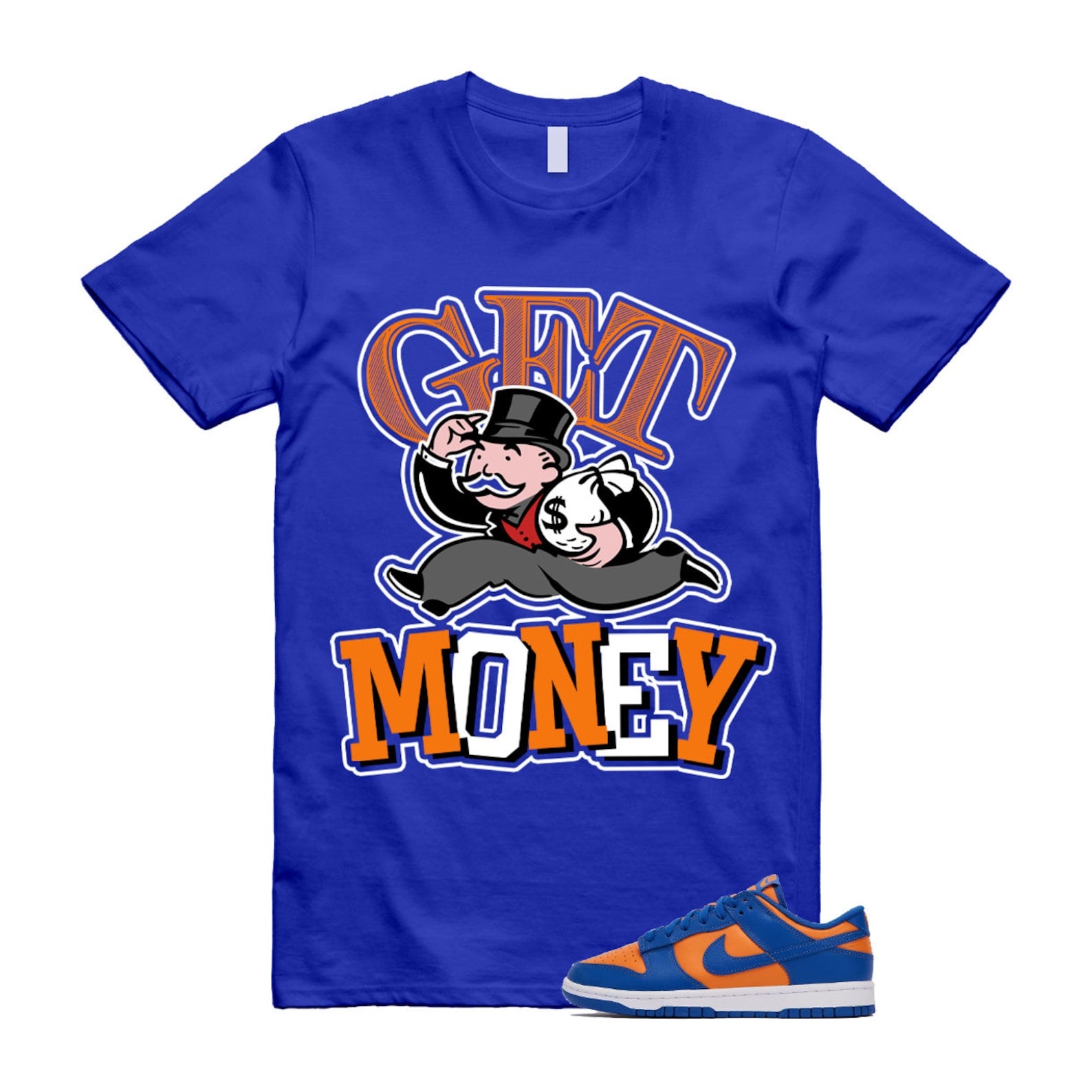Dunk Knicks Team Royal Blue Orange Low Bright Ceramic T Shirt Match GM ,DV0833-800 T-Shirt, Sneaker Match Tee