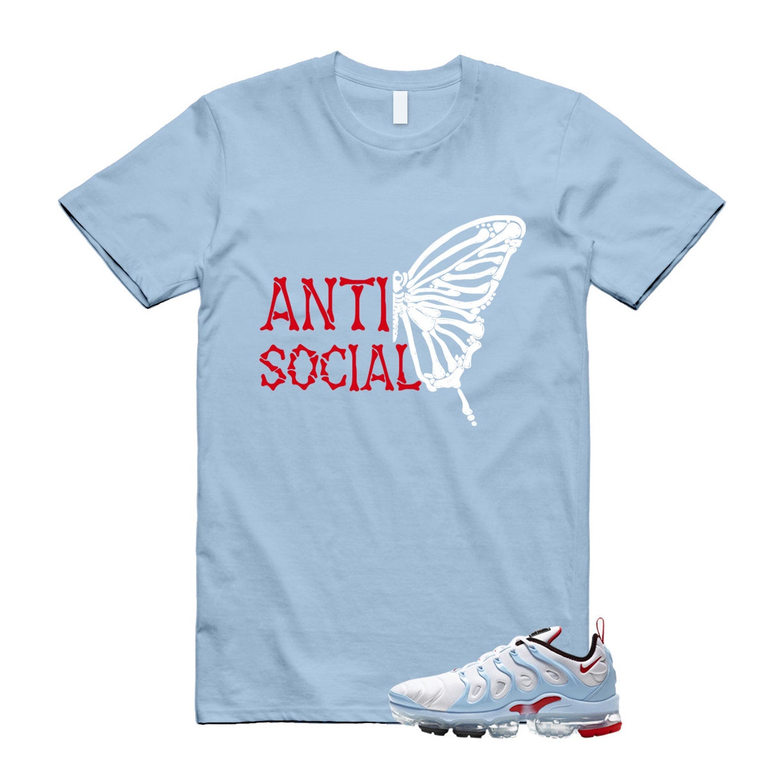 VaporMax Chicago University Red Psychic Blue White Air Plus T Shirt Match ASB ,CW6974-100 T-Shirt, Sneaker Match Tee