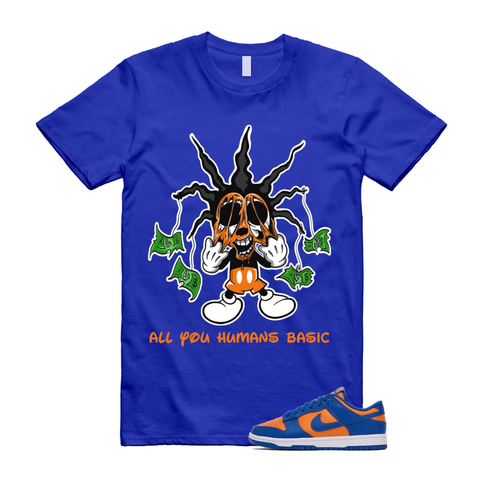 Dunk Knicks Team Royal Blue Orange Low Bright Ceramic T Shirt Match HOOK ,DV0833-800 T-Shirt, Sneaker Match Tee