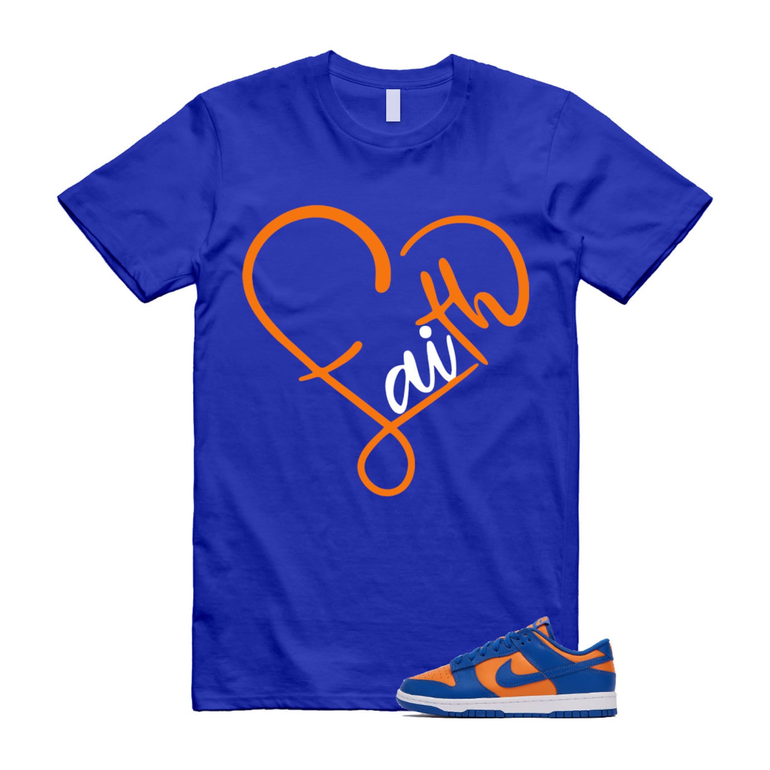 Dunk Knicks Team Royal Blue Orange Low Bright Ceramic T Shirt Match FAITH ,DV0833-800 T-Shirt, Sneaker Match Tee