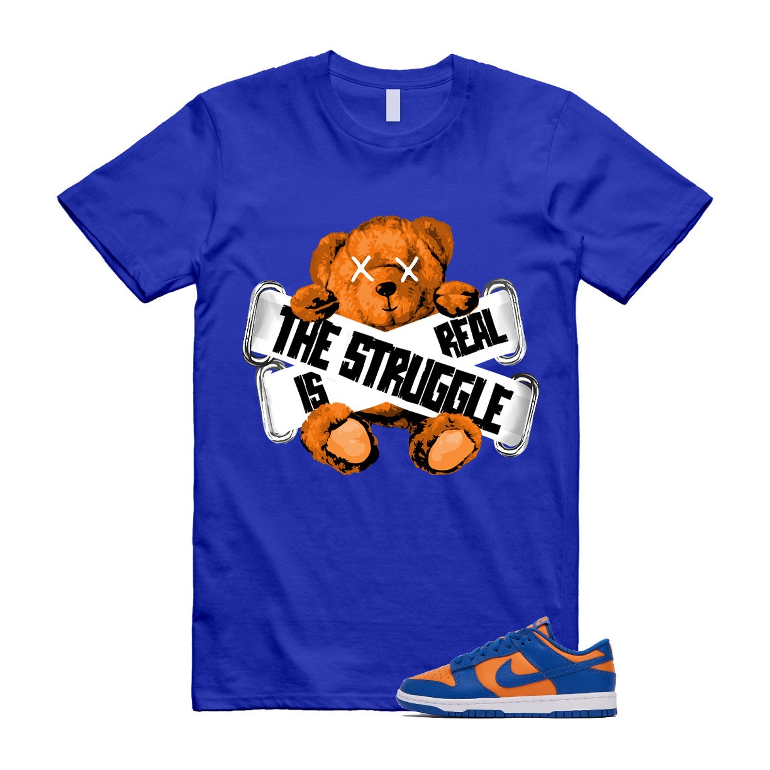 Dunk Knicks Team Royal Blue Orange Low Bright Ceramic T Shirt Match TSIR ,DV0833-800 T-Shirt, Sneaker Match Tee