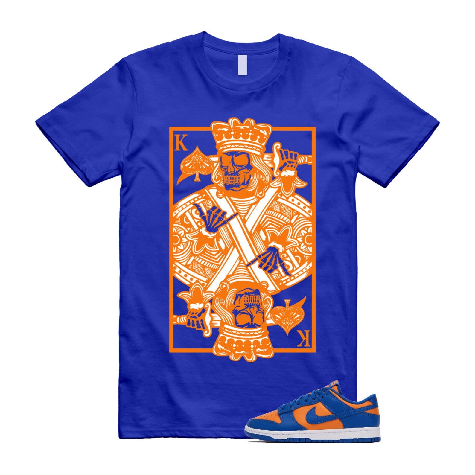 Dunk Knicks Team Royal Blue Orange Low Bright Ceramic T Shirt Match KC ,DV0833-800 T-Shirt, Sneaker Match Tee