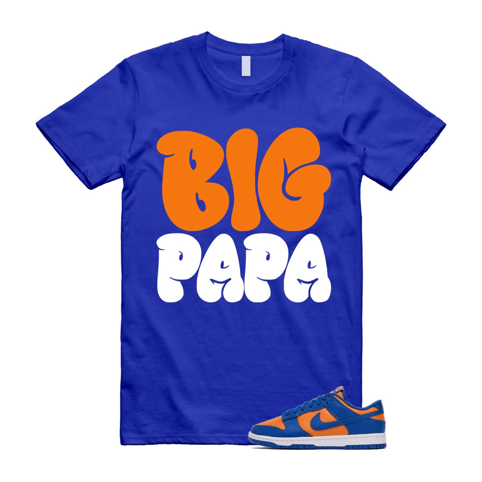 Dunk Knicks Team Royal Blue Orange Low Bright Ceramic T Shirt Match PAPA ,DV0833-800 T-Shirt, Sneaker Match Tee