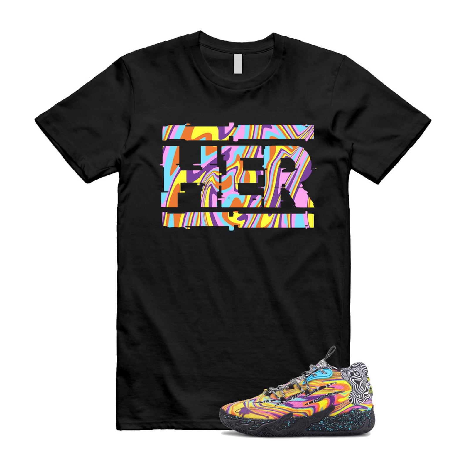 Dexter LaMelo Ball MB.03 Lab Poison Pink Fluro Orange Pes T Shirt Match HER ,379330-01 T-Shirt, Sneaker Match Tee