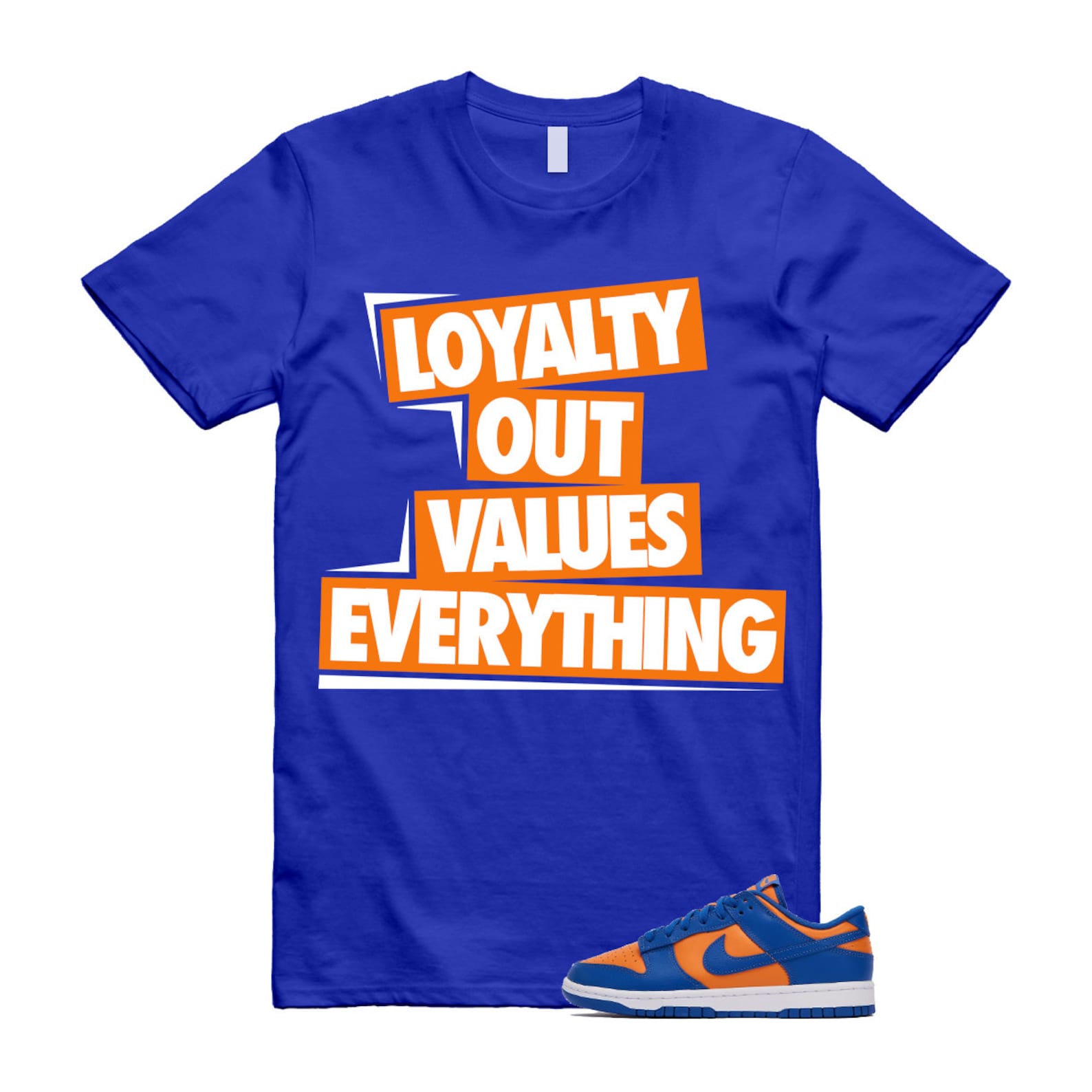 Dunk Knicks Team Royal Blue Orange Low Bright Ceramic T Shirt Match LOVE ,DV0833-800 T-Shirt, Sneaker Match Tee