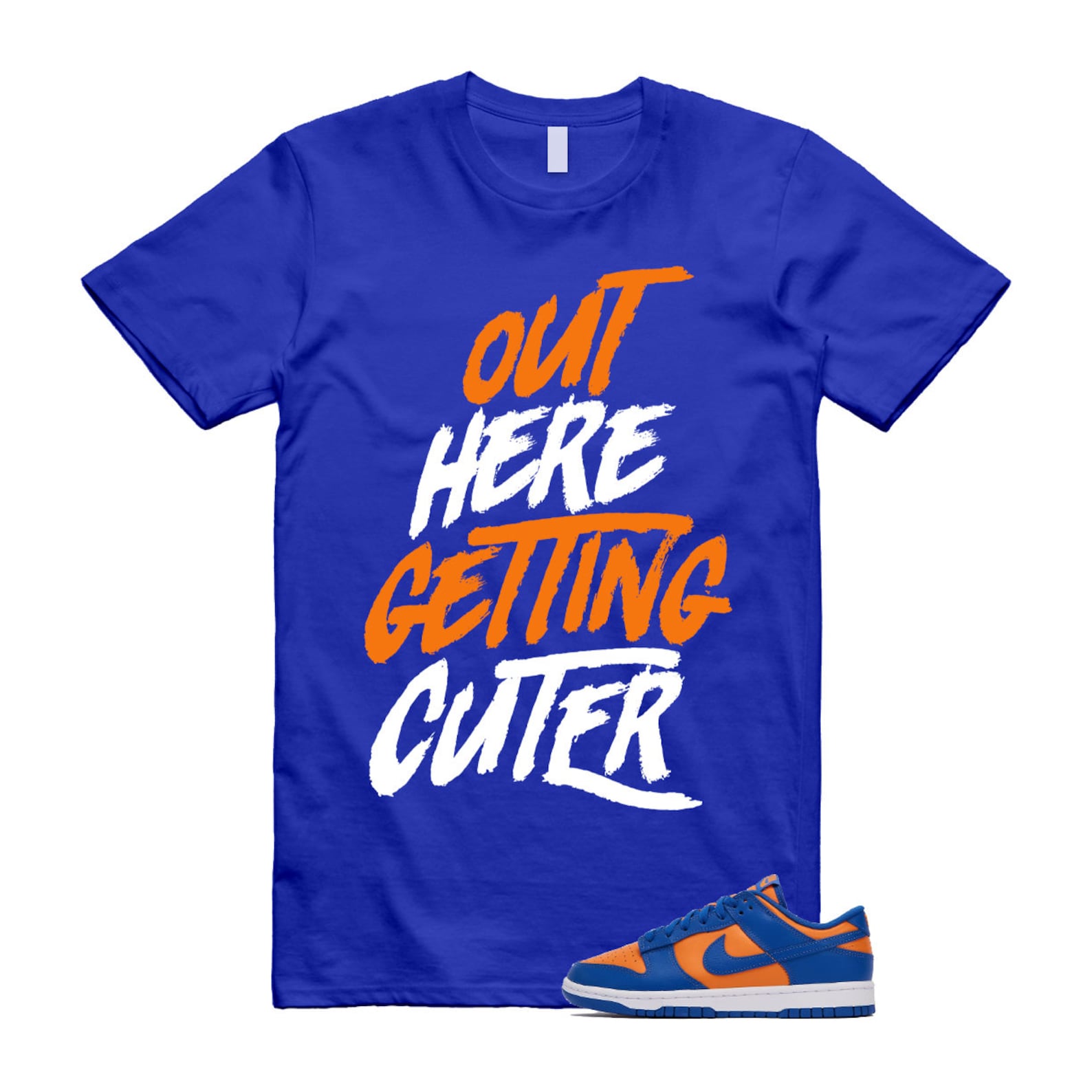 Dunk Knicks Team Royal Blue Orange Low Bright Ceramic T Shirt Match CUTER ,DV0833-800 T-Shirt, Sneaker Match Tee
