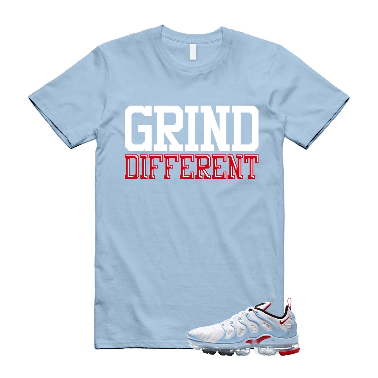VaporMax Chicago University Red Psychic Blue White Air Plus T Shirt Match GRD ,CW6974-100 T-Shirt, Sneaker Match Tee