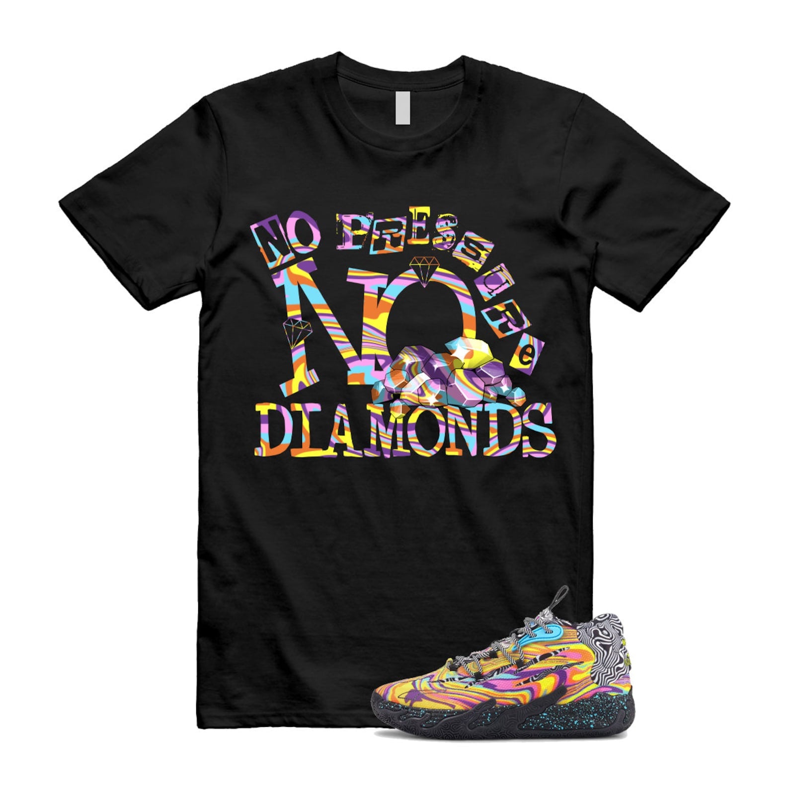 Dexter LaMelo Ball MB.03 Lab Poison Pink Fluro Orange Pes T Shirt Match DIAMOND ,379330-01 T-Shirt, Sneaker Match Tee