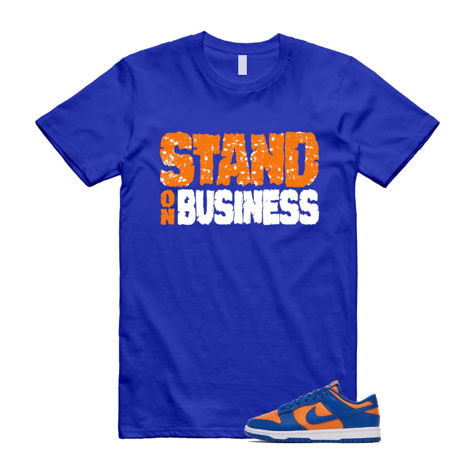 Dunk Knicks Team Royal Blue Orange Low Bright Ceramic T Shirt Match Stand On Business ,DV0833-800 T-Shirt, Sneaker Match Tee
