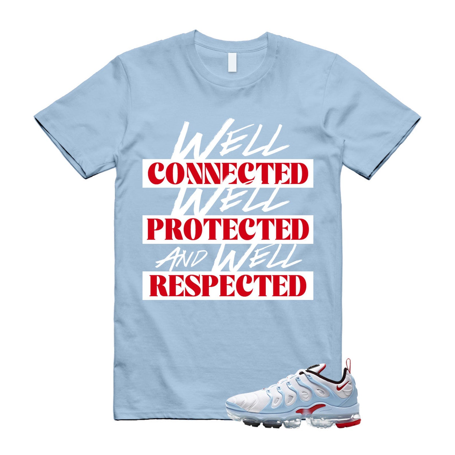 VaporMax Chicago University Red Psychic Blue White Air Plus T Shirt Match WELL ,CW6974-100 T-Shirt, Sneaker Match Tee