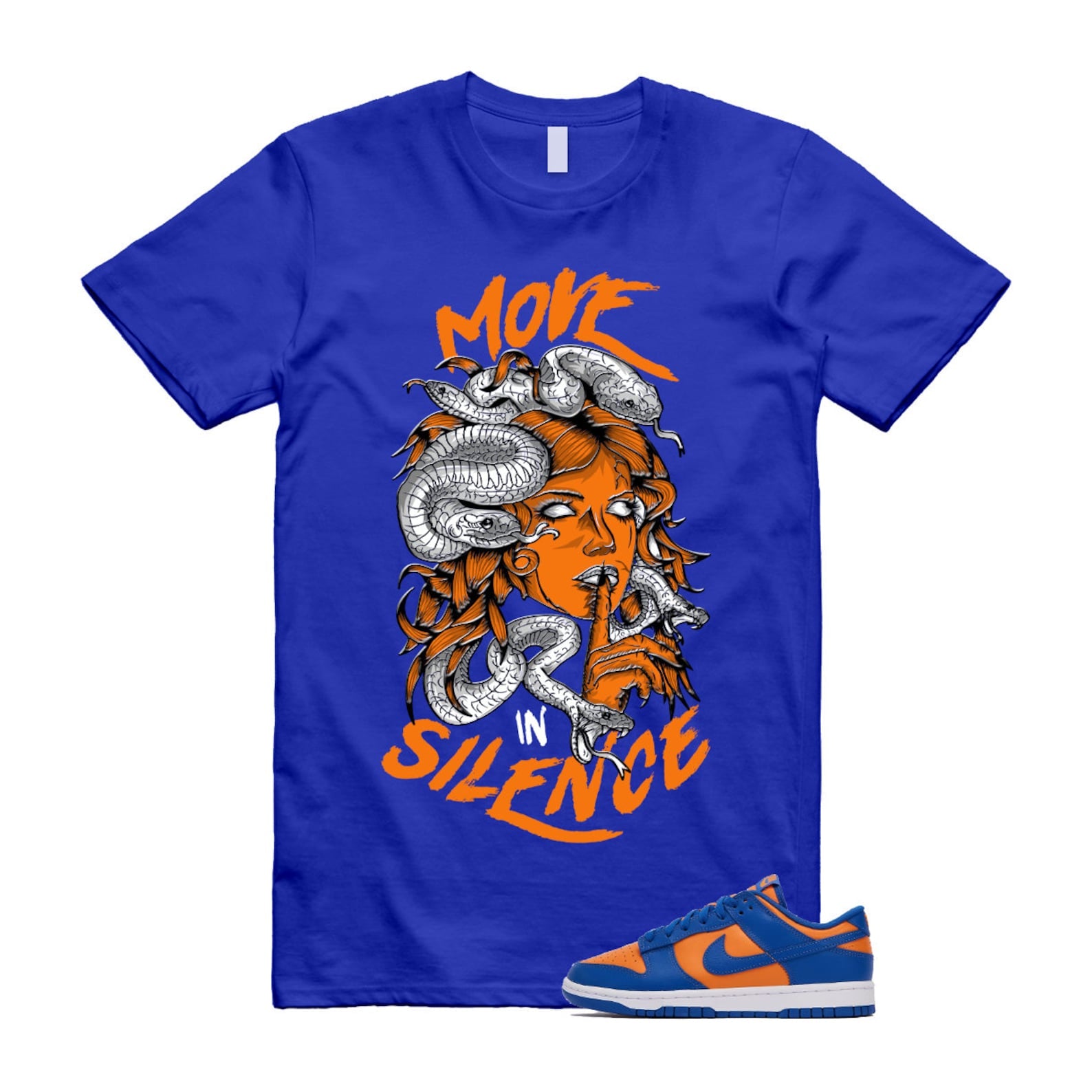 Dunk Knicks Team Royal Blue Orange Low Bright Ceramic T Shirt Match MIS ,DV0833-800 T-Shirt, Sneaker Match Tee