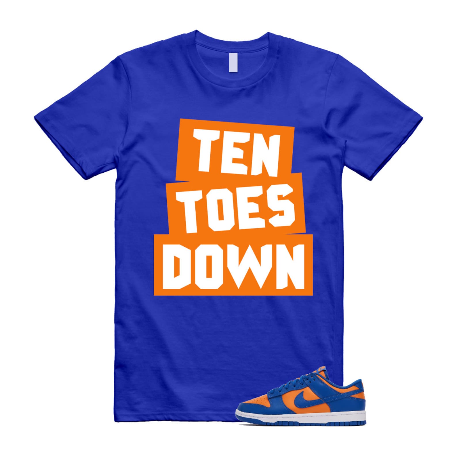 Dunk Knicks Team Royal Blue Orange Low Bright Ceramic T Shirt Match TTD ,DV0833-800 T-Shirt, Sneaker Match Tee