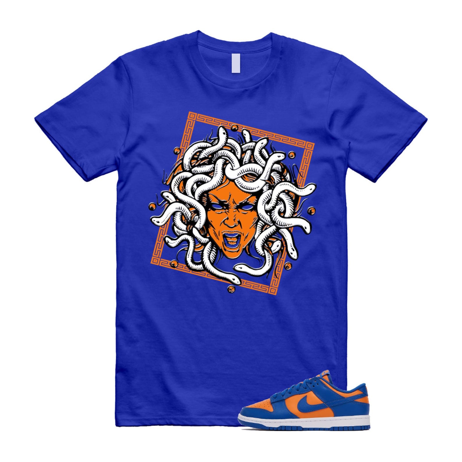 Dunk Knicks Team Royal Blue Orange Low Bright Ceramic T Shirt Match SHM ,DV0833-800 T-Shirt, Sneaker Match Tee