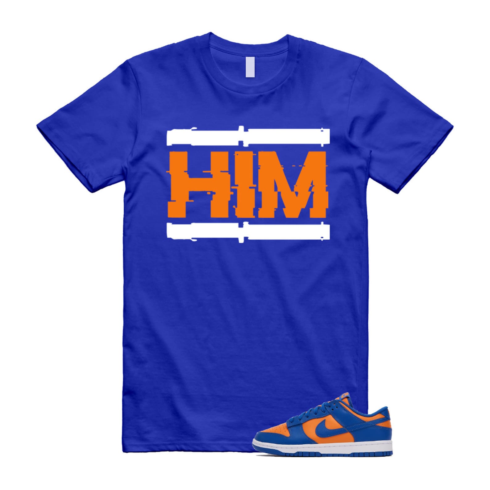 Dunk Knicks Team Royal Blue Orange Low Bright Ceramic T Shirt Match HIM ,DV0833-800 T-Shirt, Sneaker Match Tee