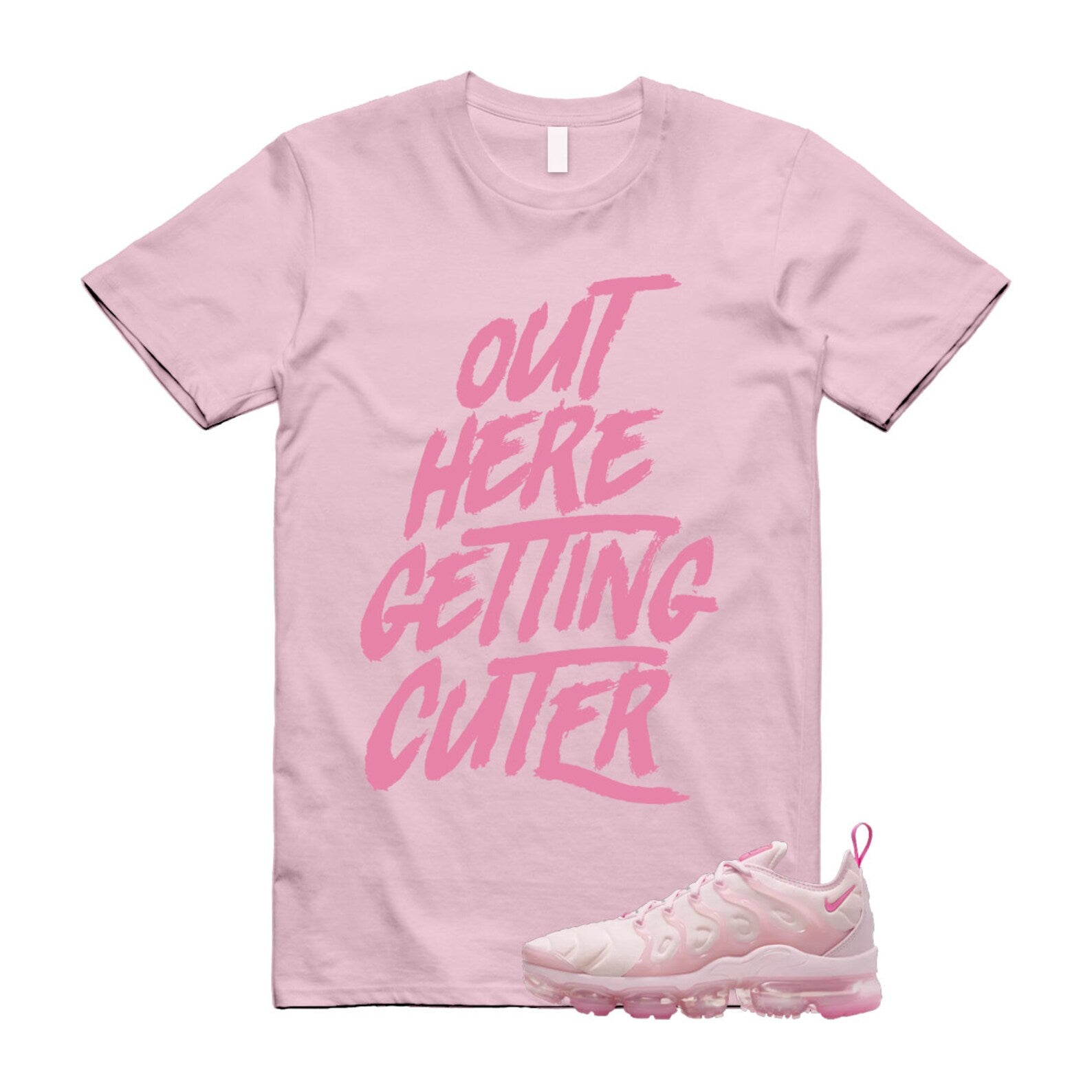 VaporMax Pink Foam Playful Air Plus T Shirt Match CUTER , FZ3614-686 T-Shirt, Sneaker Match Tee