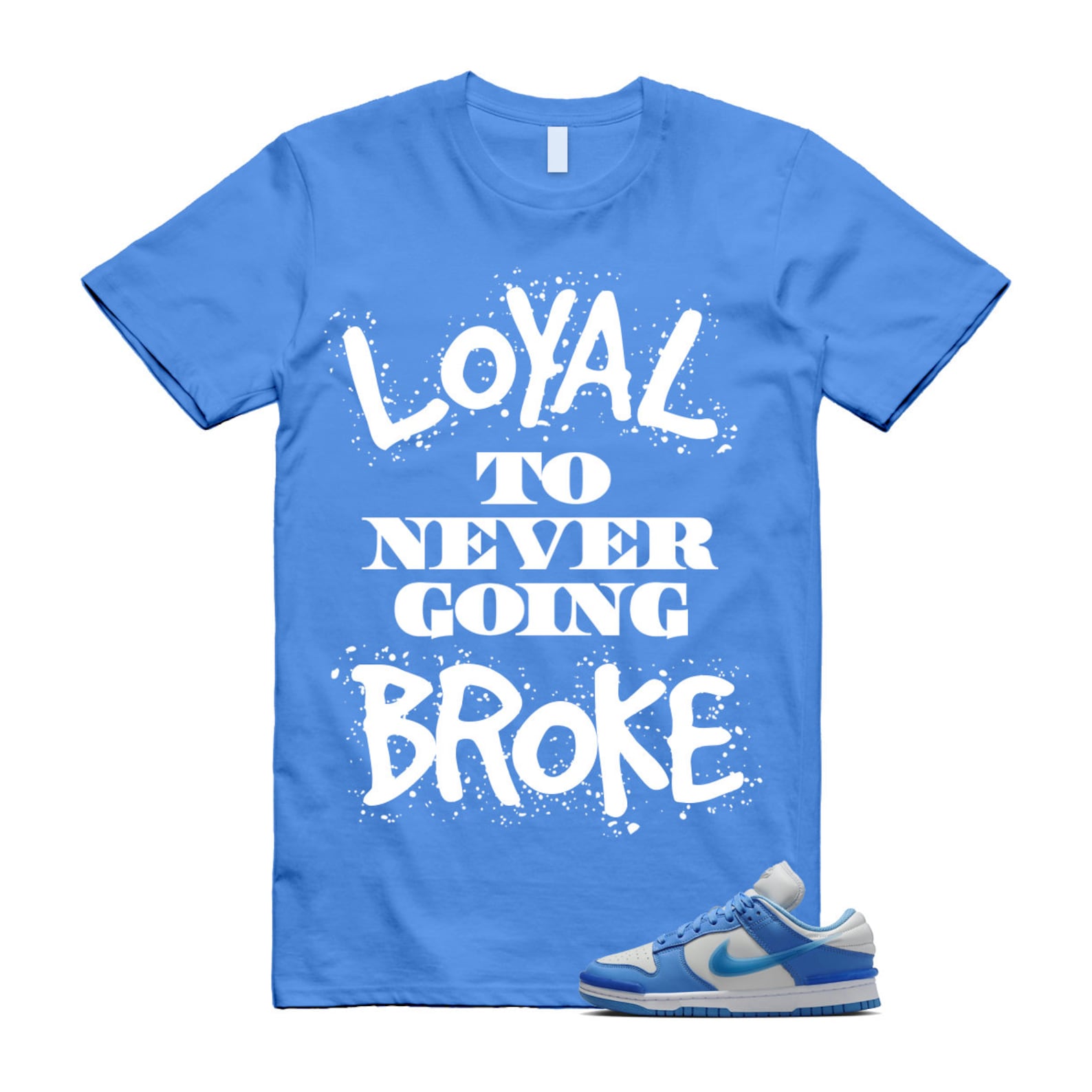 Dunk Twist University Blue UNC Photon Dust White Low T Shirt Match NB , DZ2794-002 T-Shirt, Sneaker Match Tee