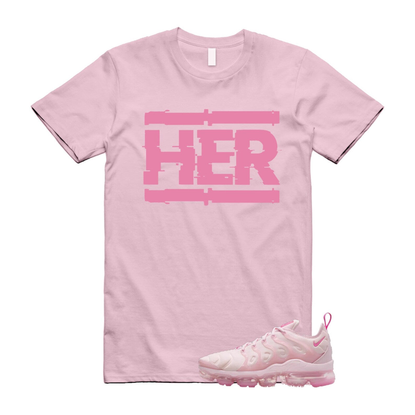 VaporMax Pink Foam Playful Air Plus T Shirt Match HER , FZ3614-686 T-Shirt, Sneaker Match Tee